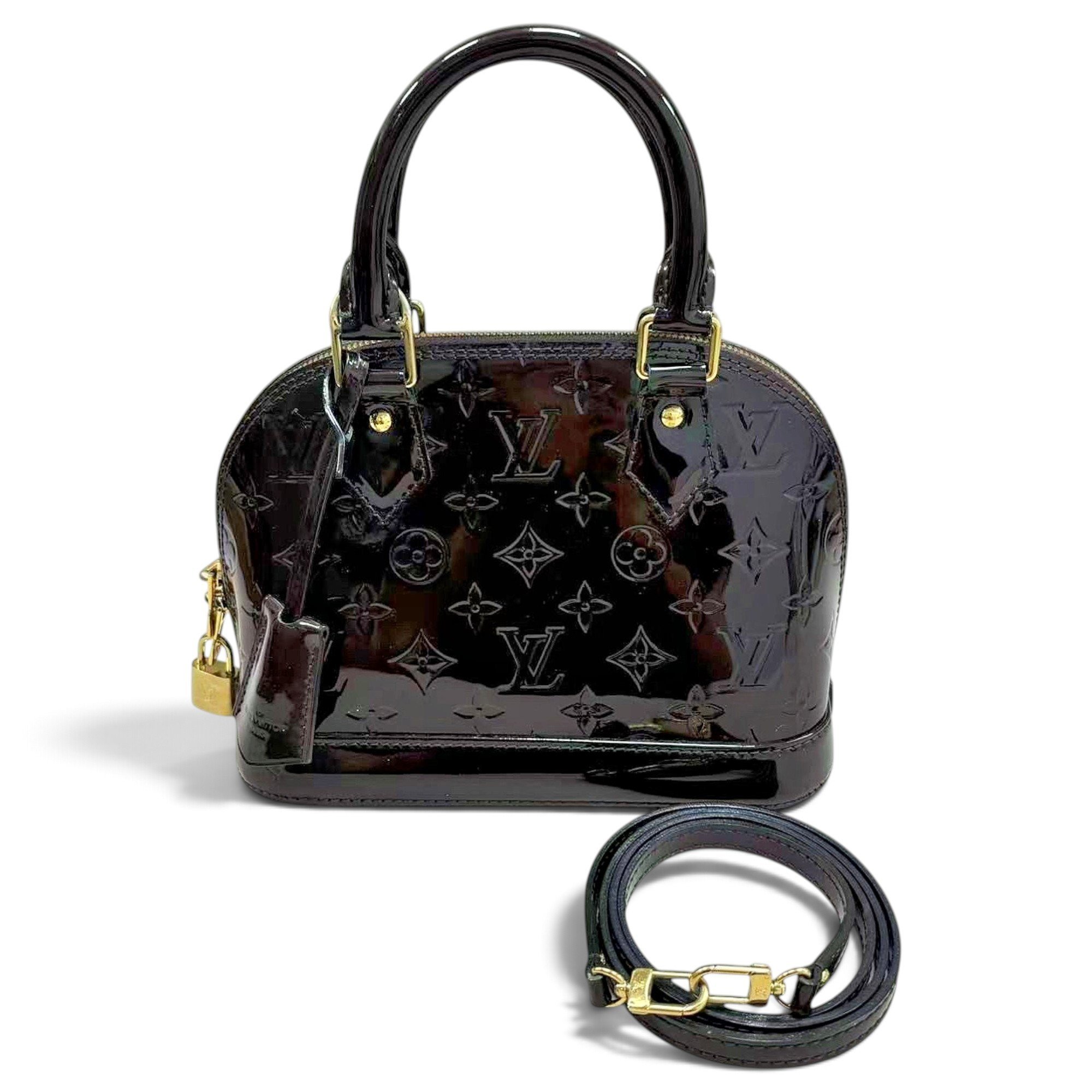 Louis Vuitton Alma BB patent leather handbag