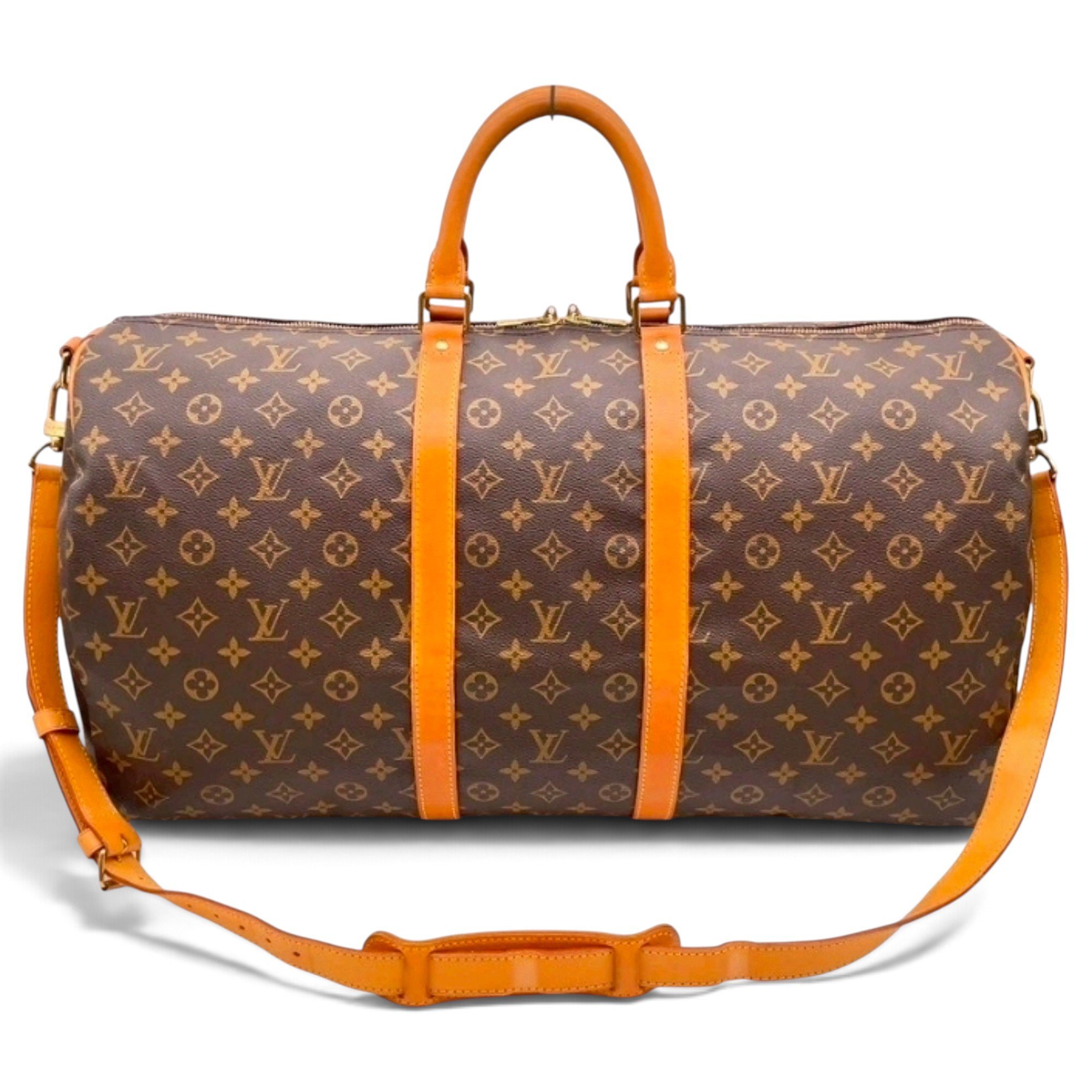 Louis Vuitton Keepall leather travel bag