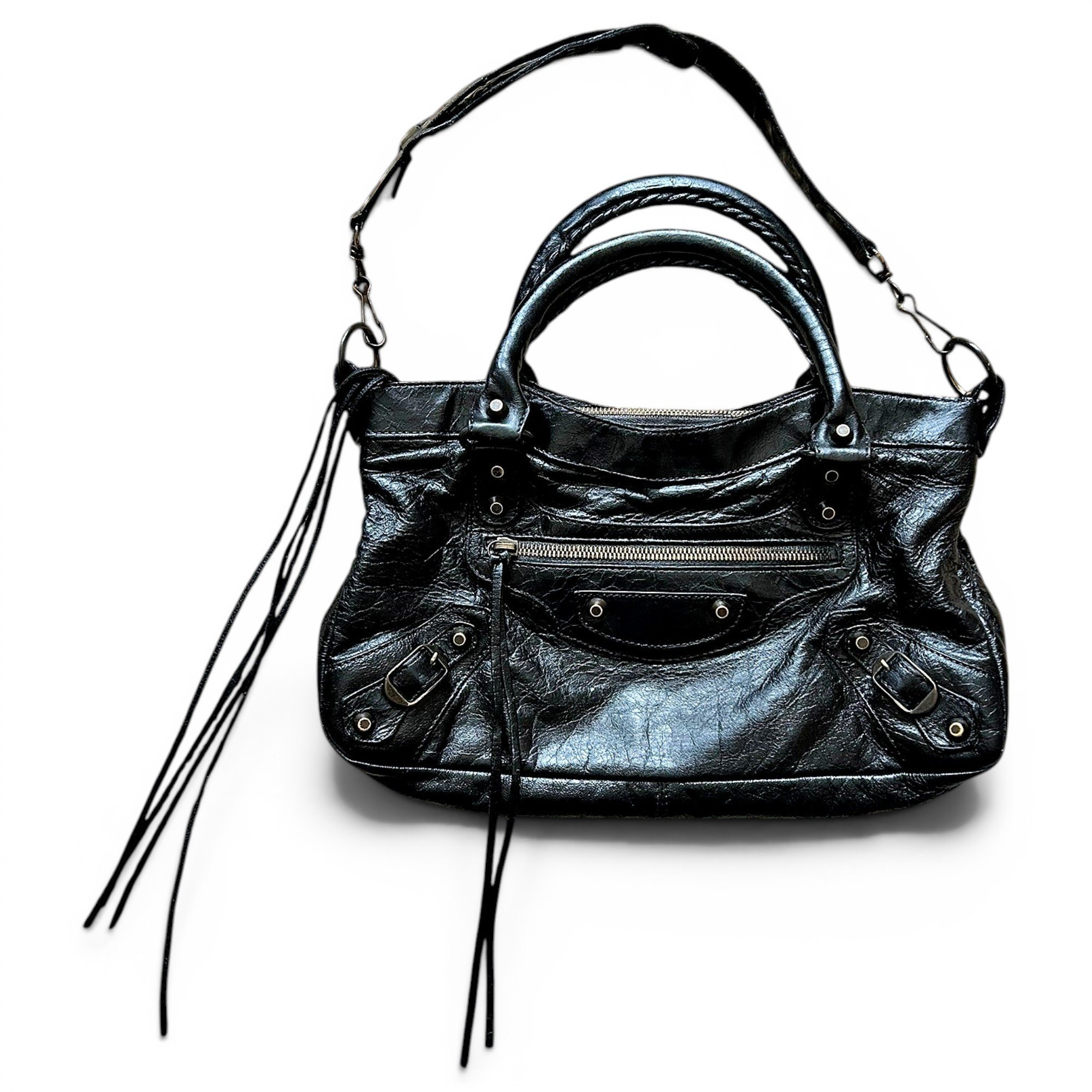 City leather handbag