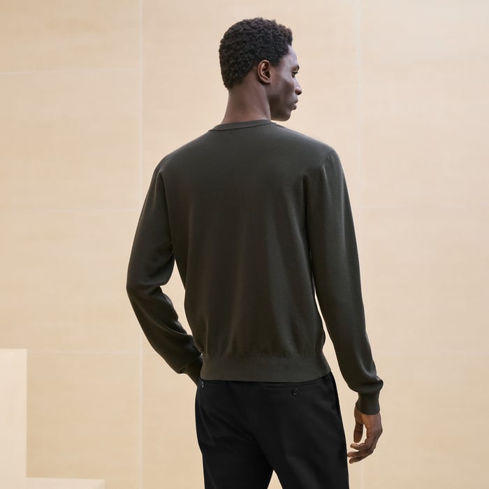 Kaki "Parcours Sans Faute Soie" Crewneck Sweater