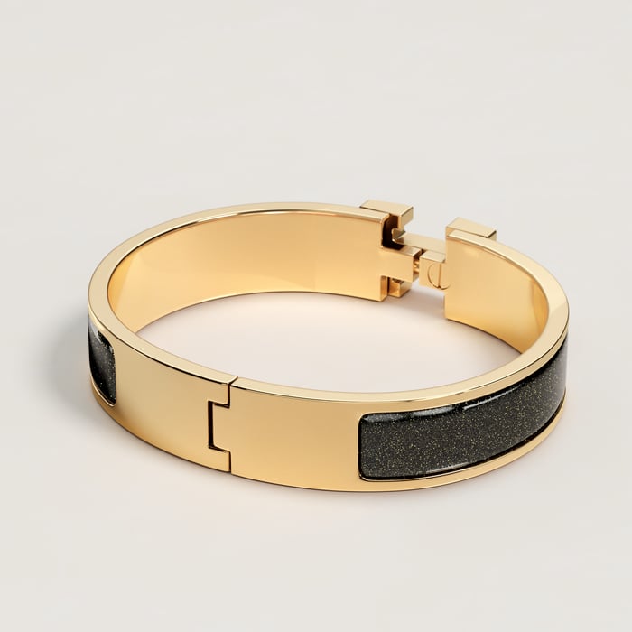 Noir Doré Clic H Glitter Bracelet