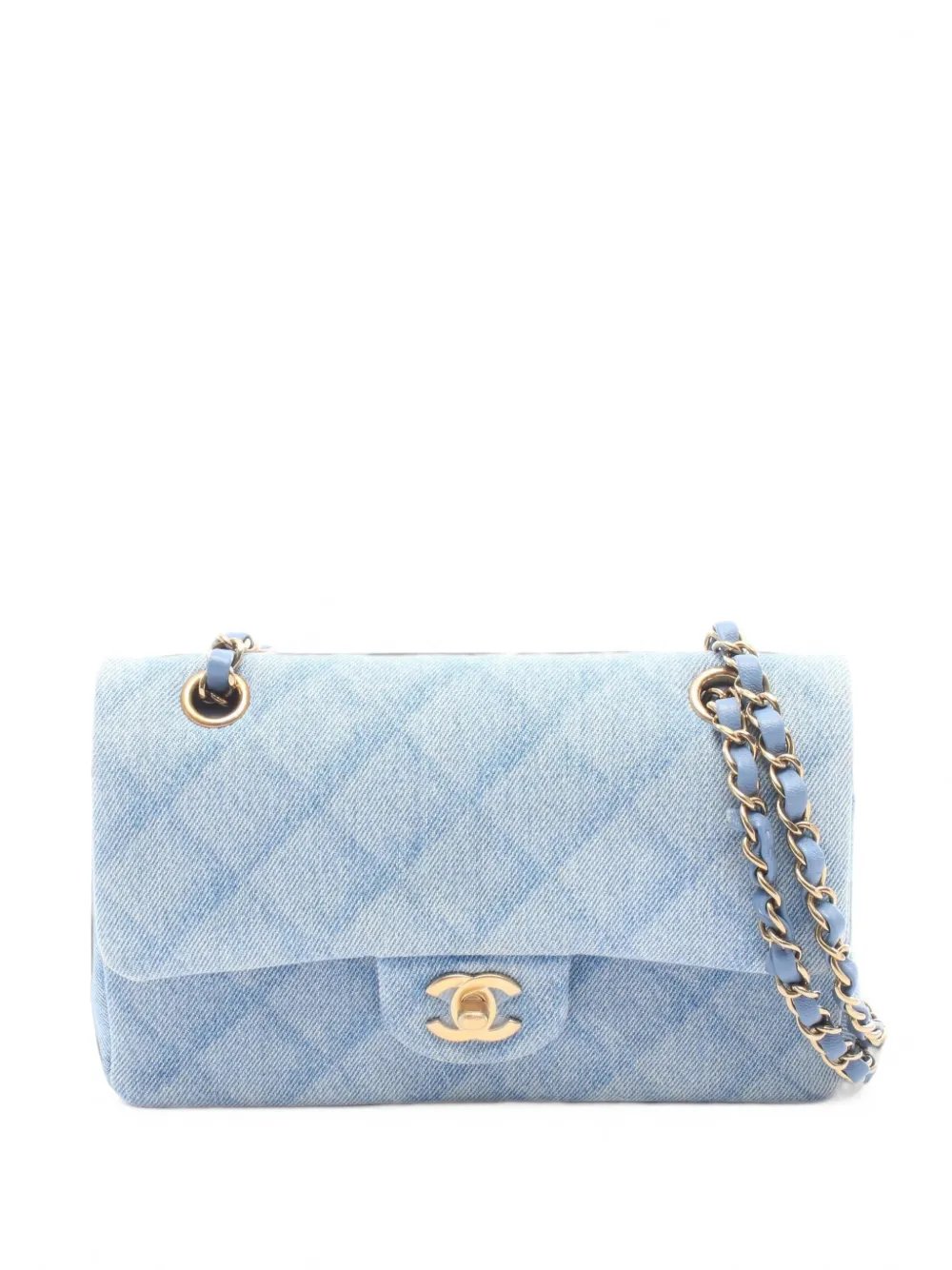 Matelassé double-flap shoulder bag