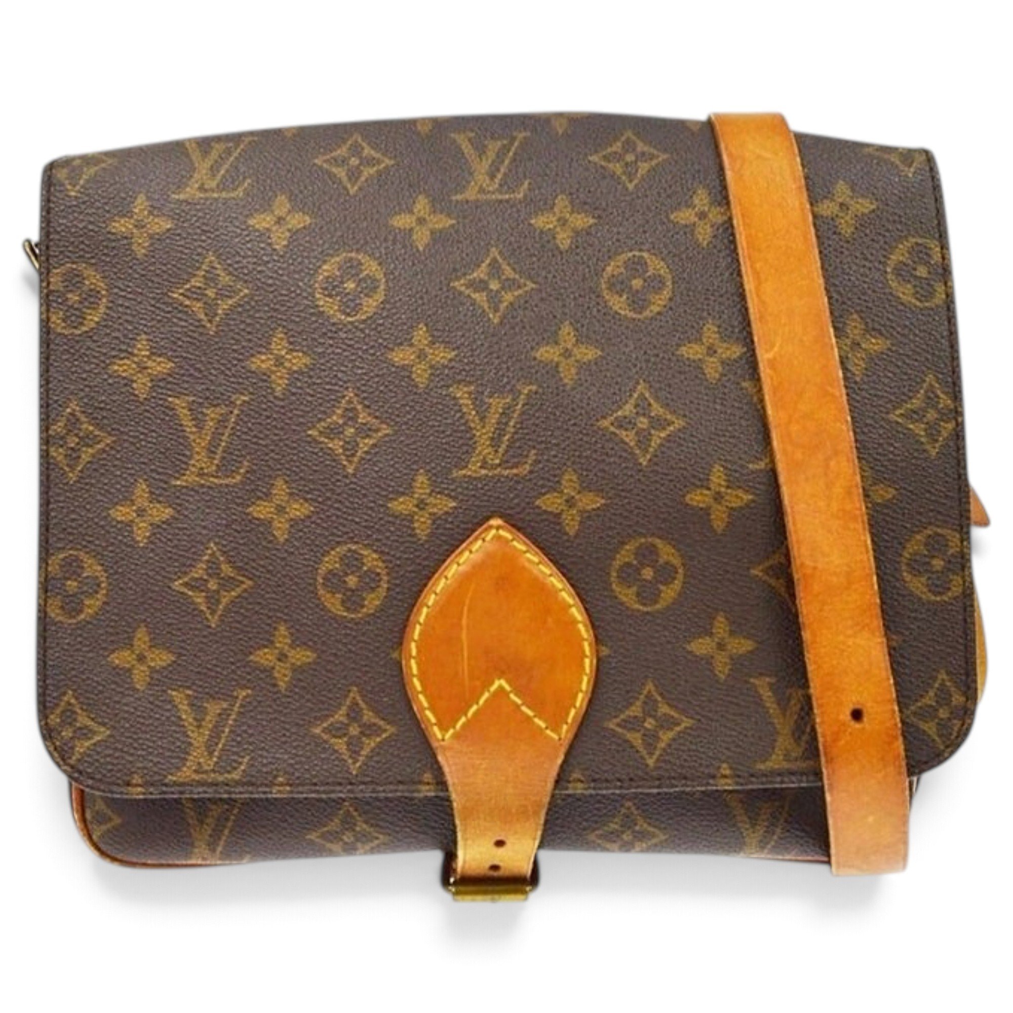 Cartouchière leather handbag