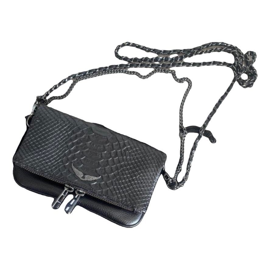 Rock leather clutch bag