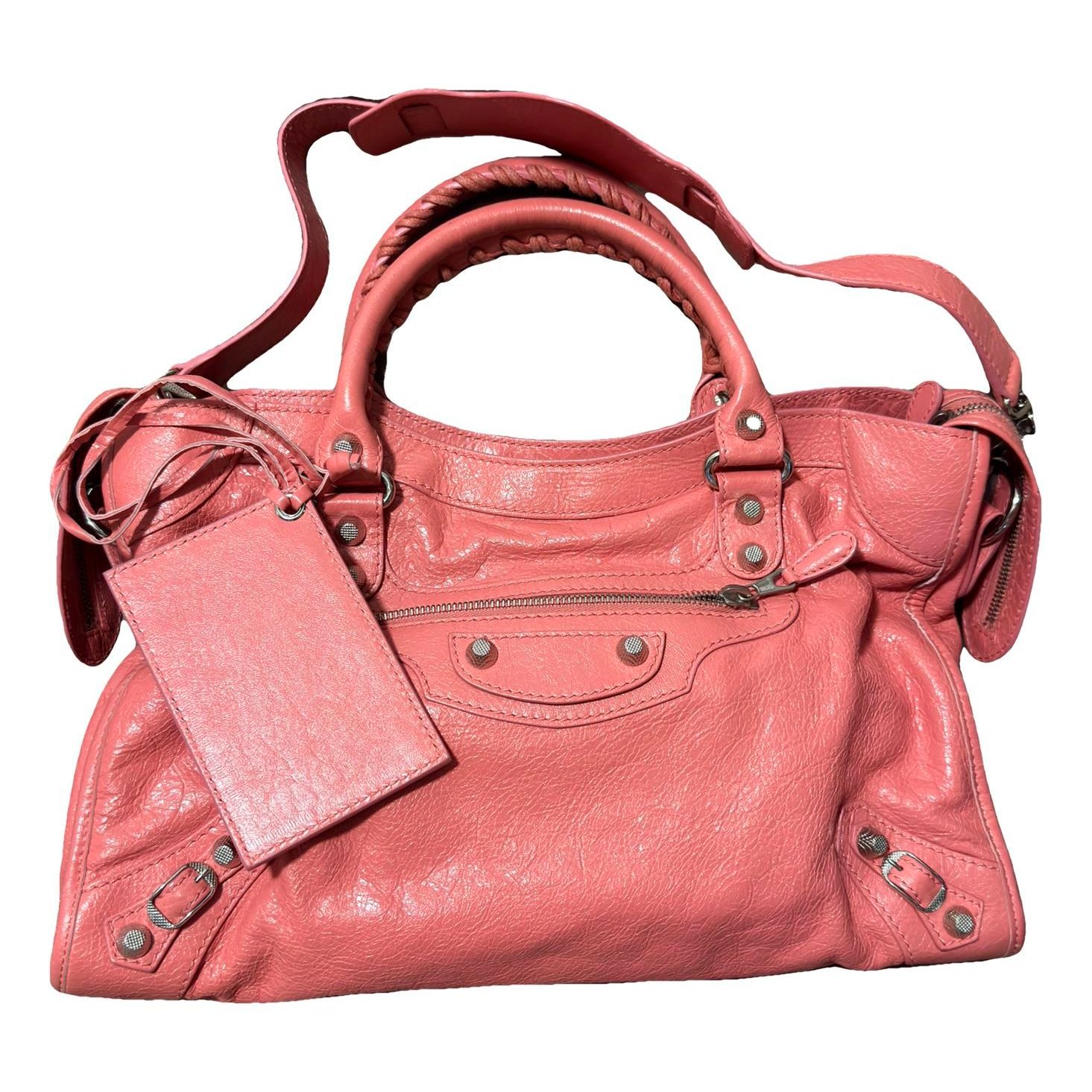 City leather handbag