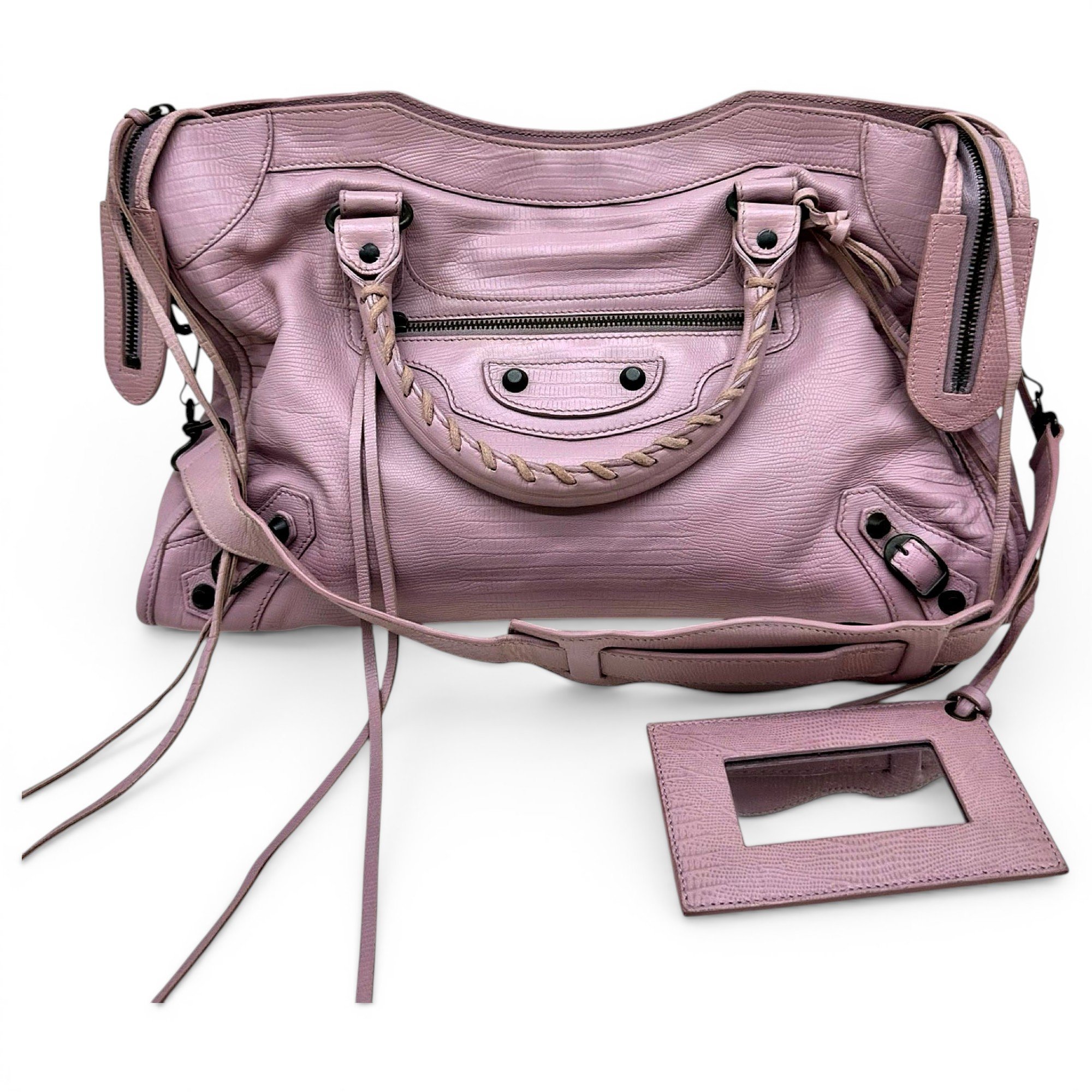 City leather handbag