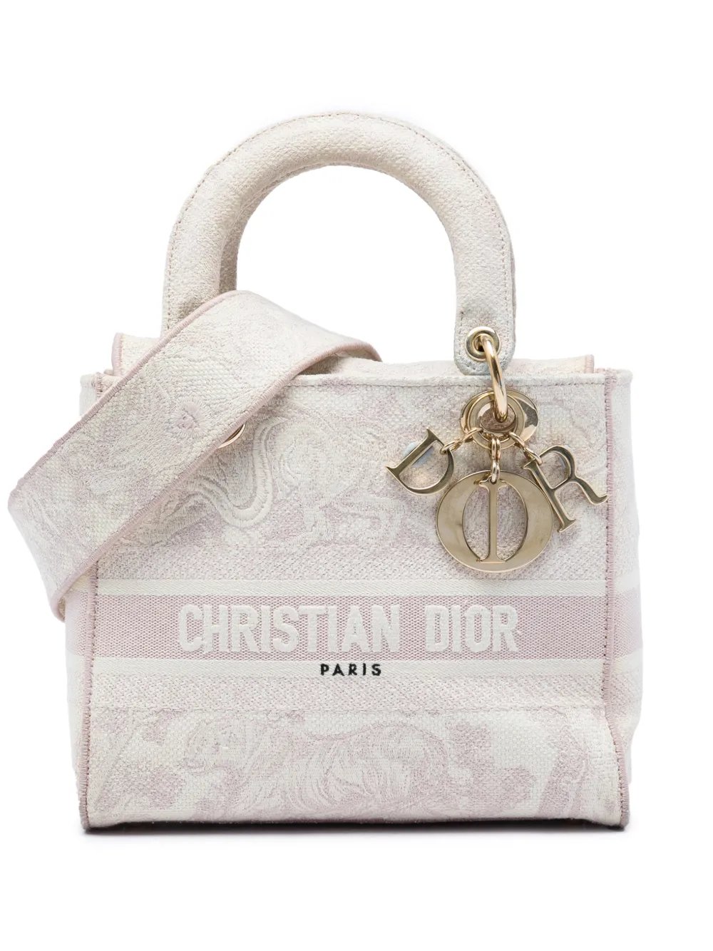 2022 Medium Embroidered Canvas Toile De Jouy Lady D Lite satchel