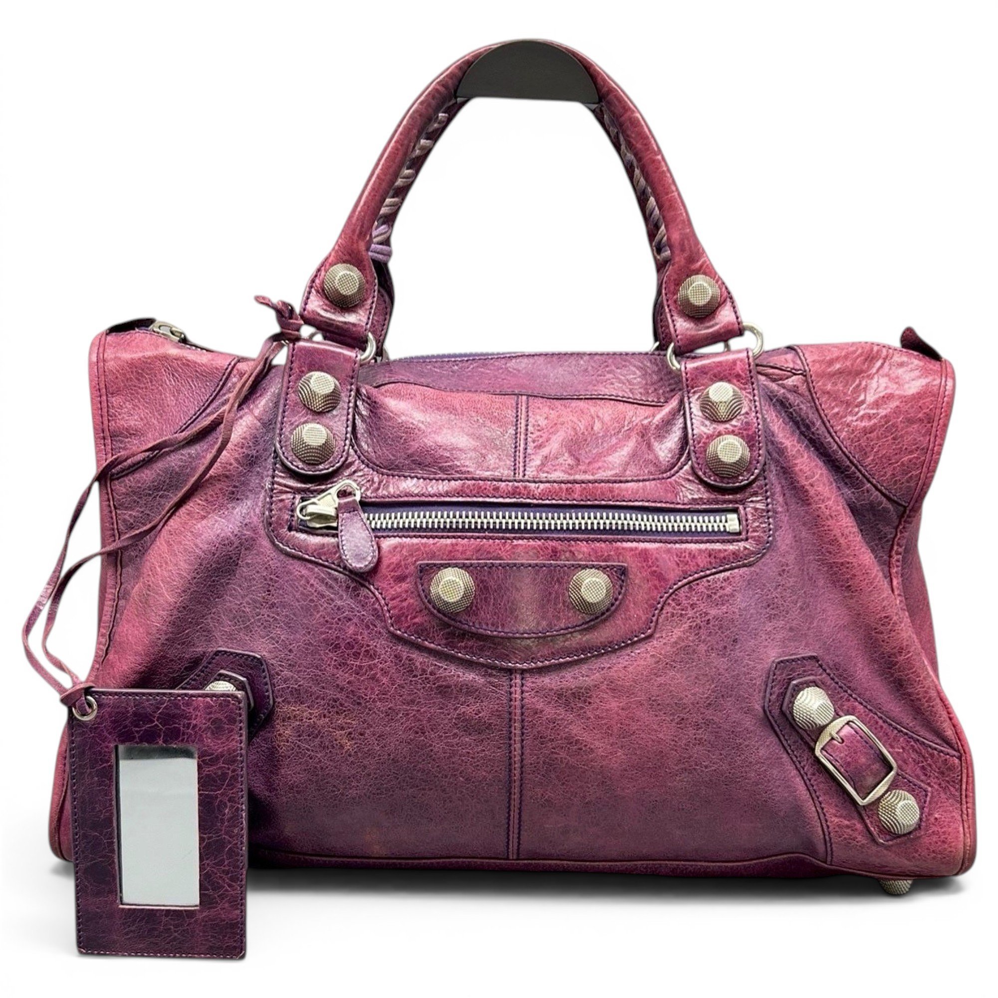 City leather handbag