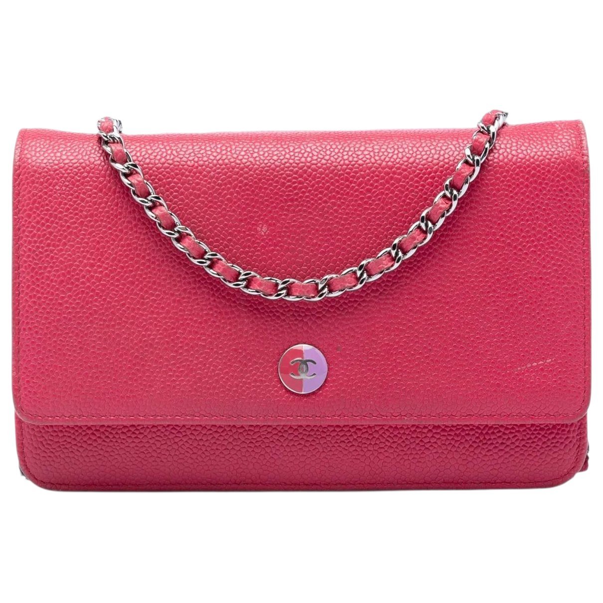 Wallet On Chain leather crossbody bag