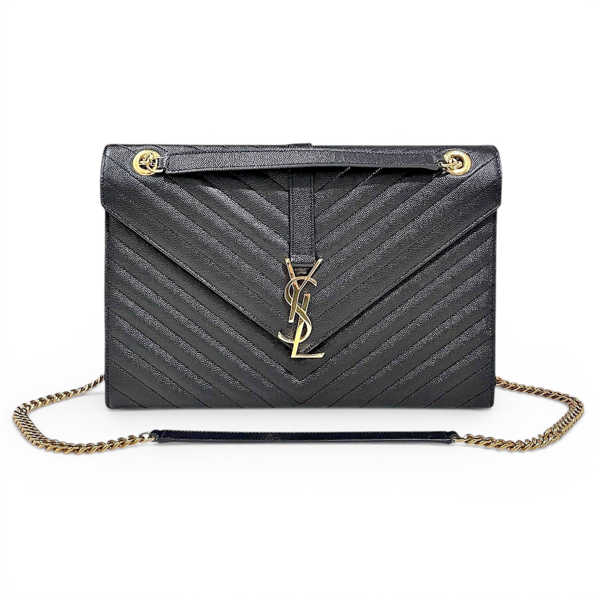 Envelope leather handbag