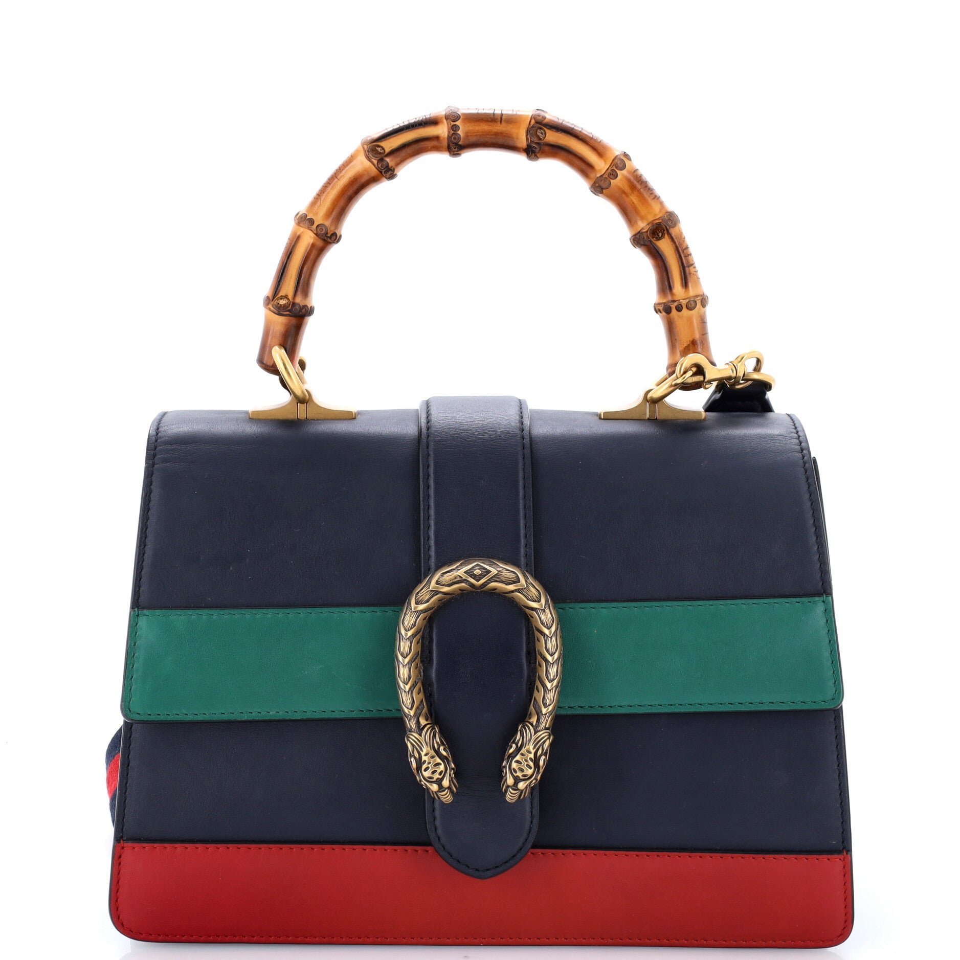 Dionysus Bamboo Top Handle Bag Colorblock Leather Medium