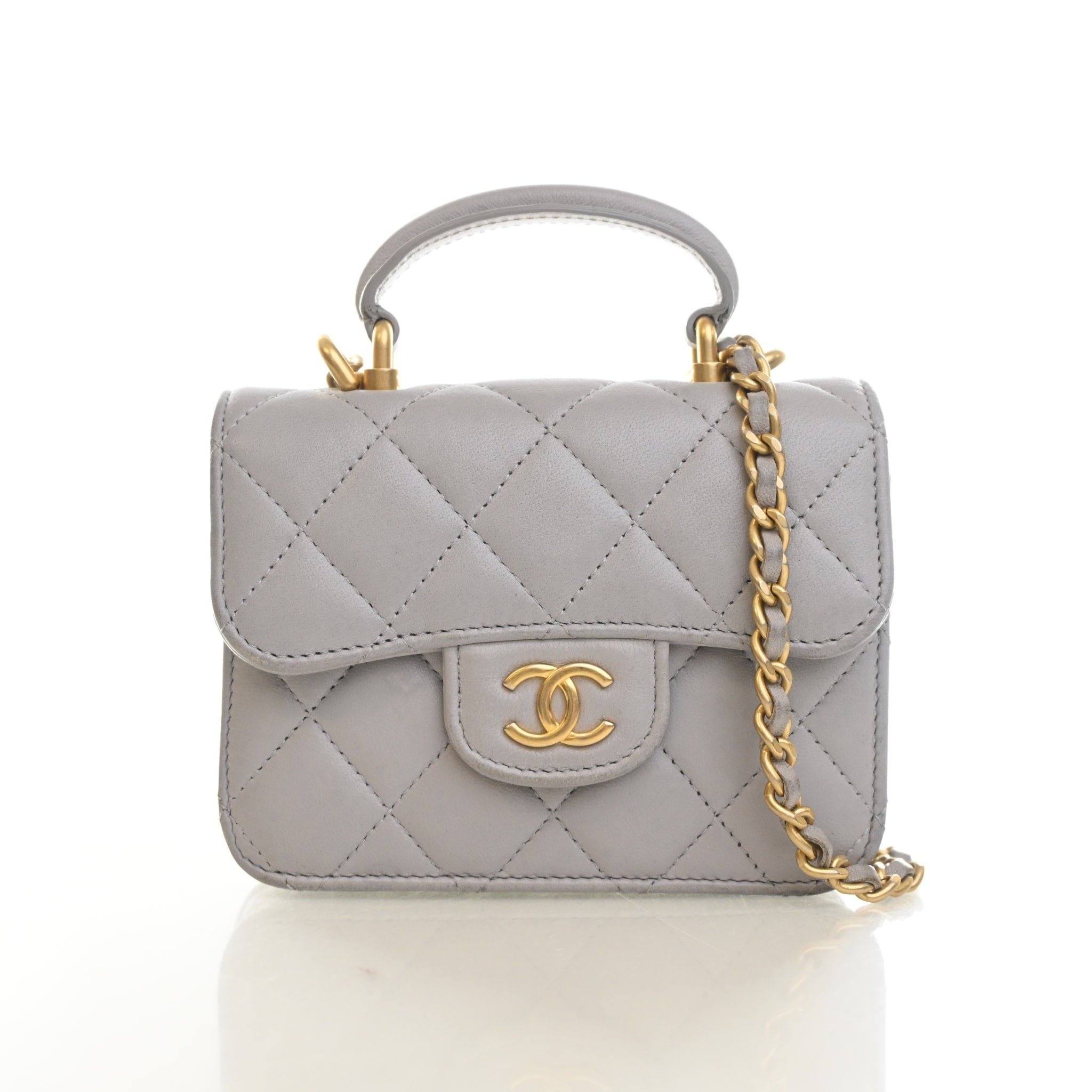 Chanel Mini Lambskin Top Handle Flap Bag