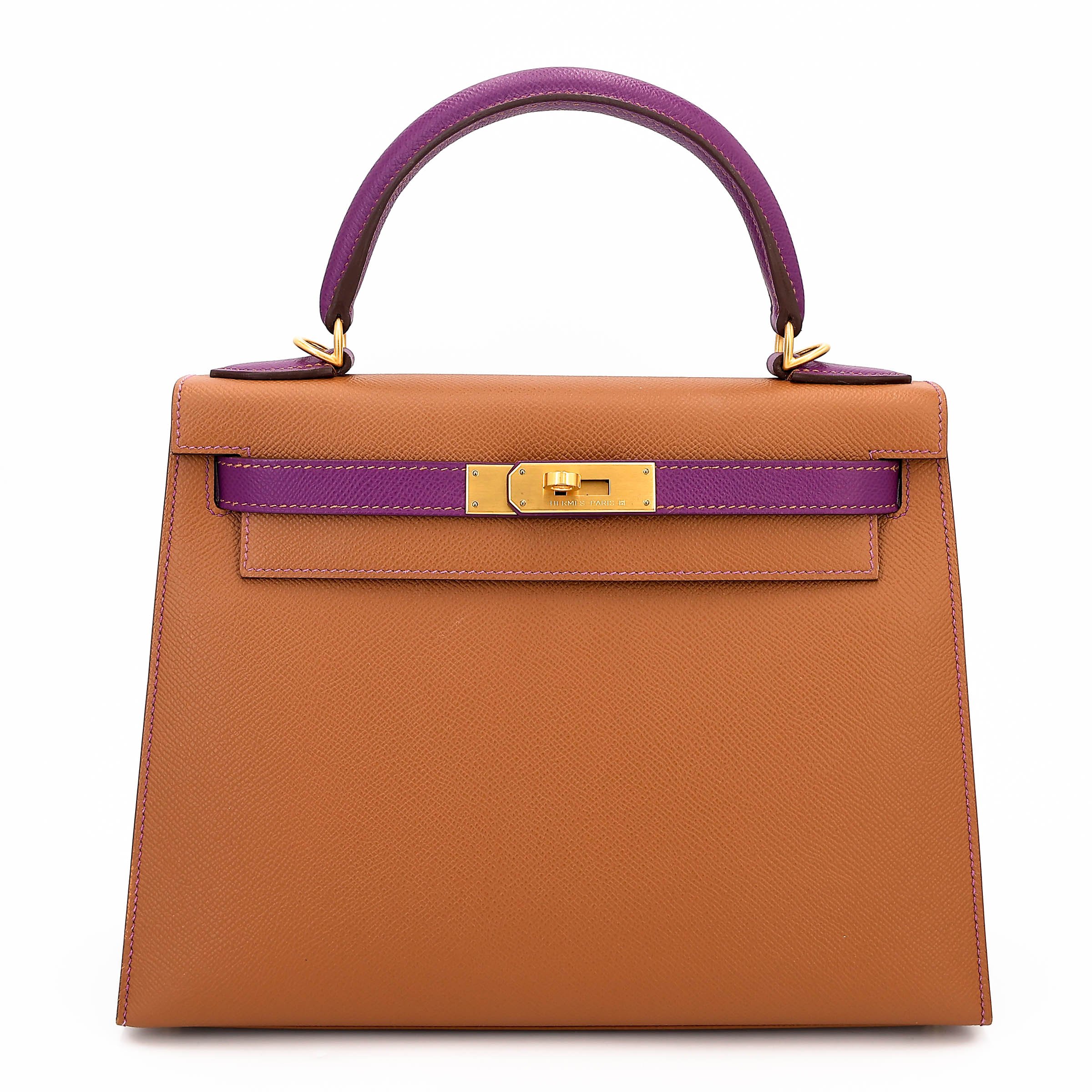 Very Good ( Rank A) HERMÈS Special Order Kelly 28 HSS Anemone (P9) Gold (37) Epsom Brushed Gold hardware Z (2021)