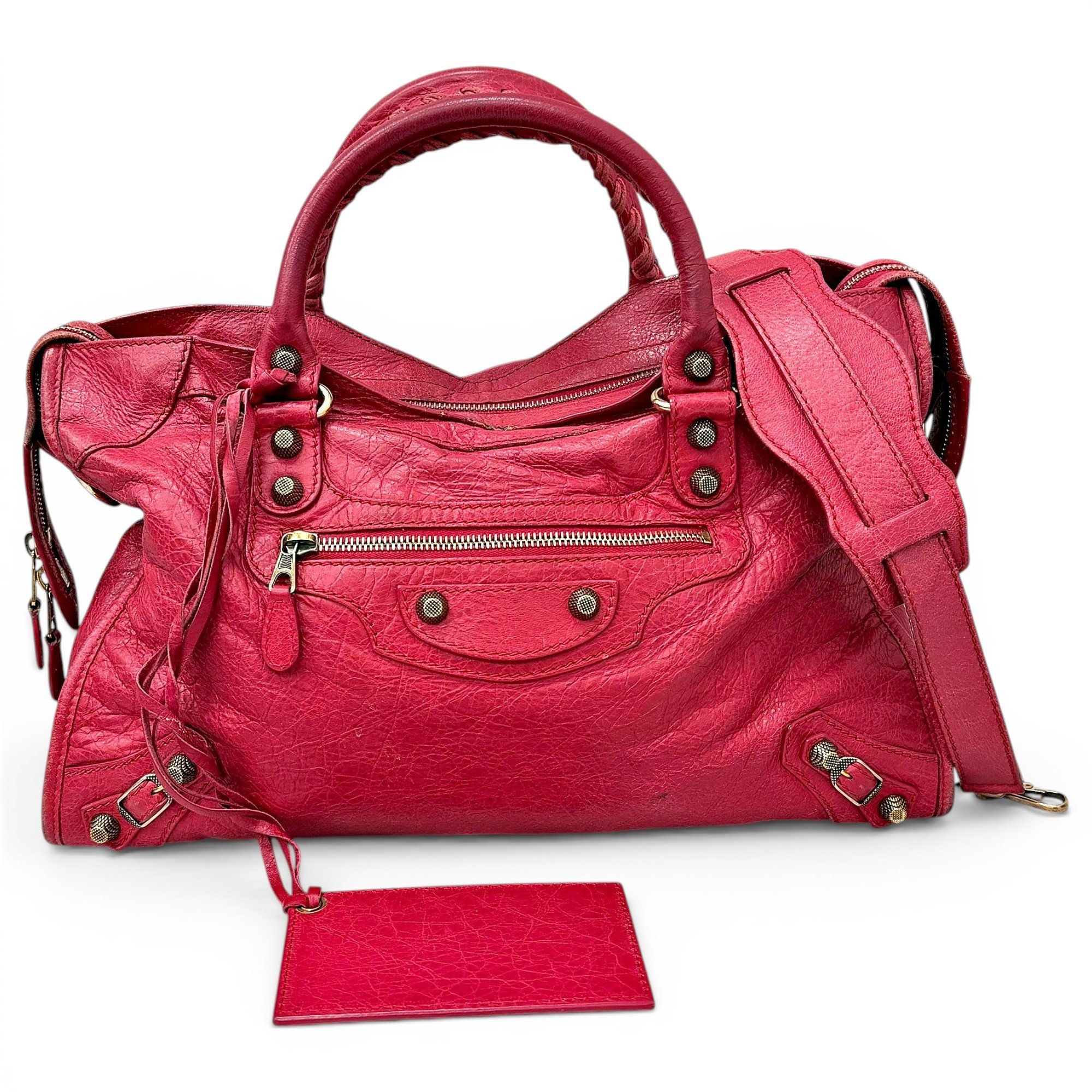 City leather handbag