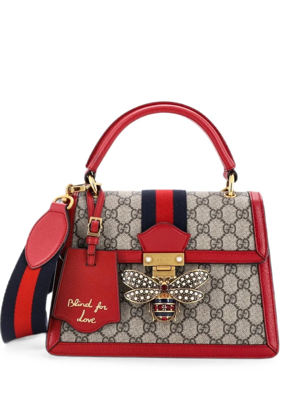 Queen Margaret Top Handle Bag GG Coated Canvas with Leather Small satchel