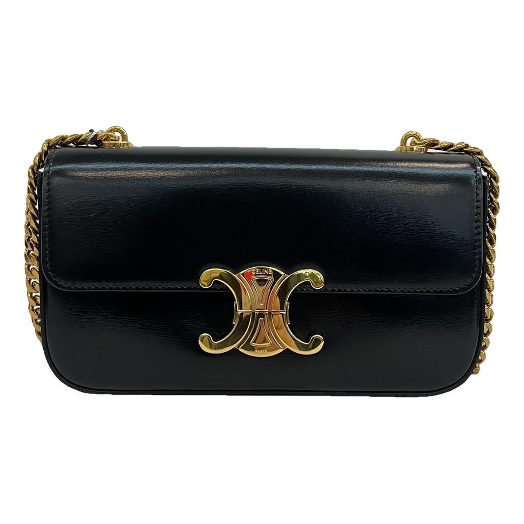 Celine Triomphe chain leather handbag