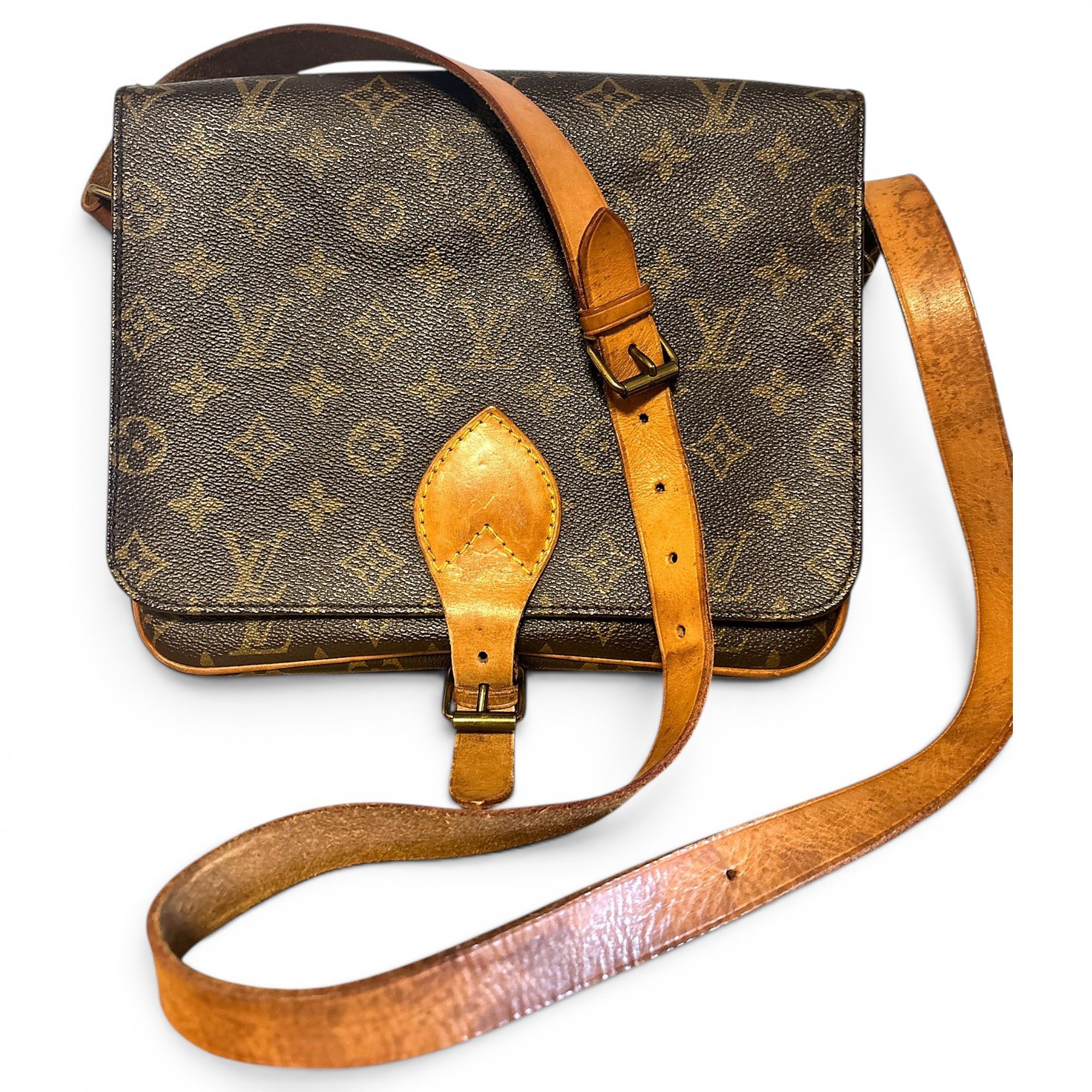 Cartouchière leather crossbody bag