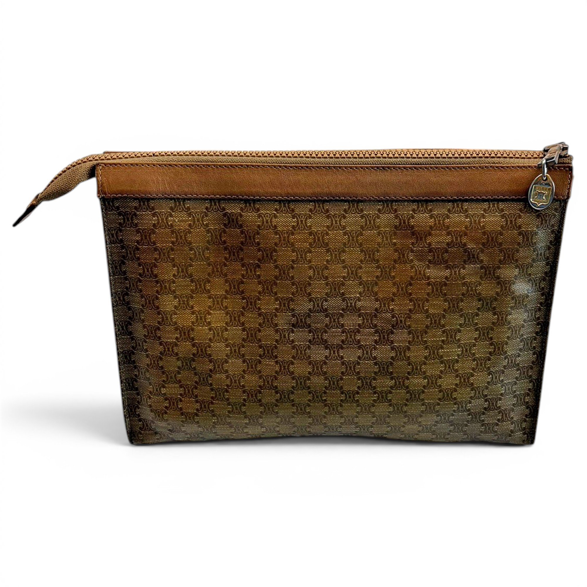 Triomphe Vintage leather clutch bag