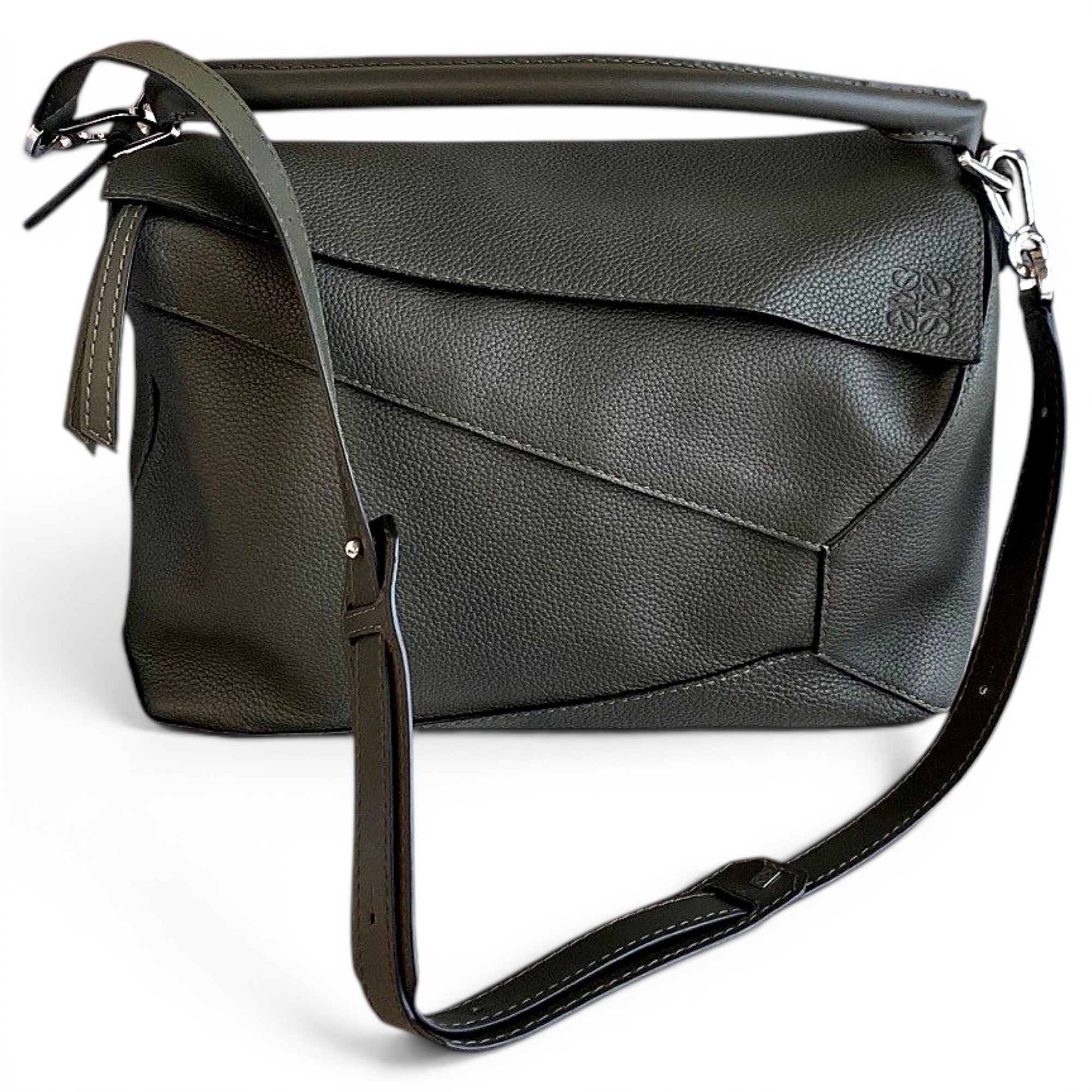Puzzle leather handbag