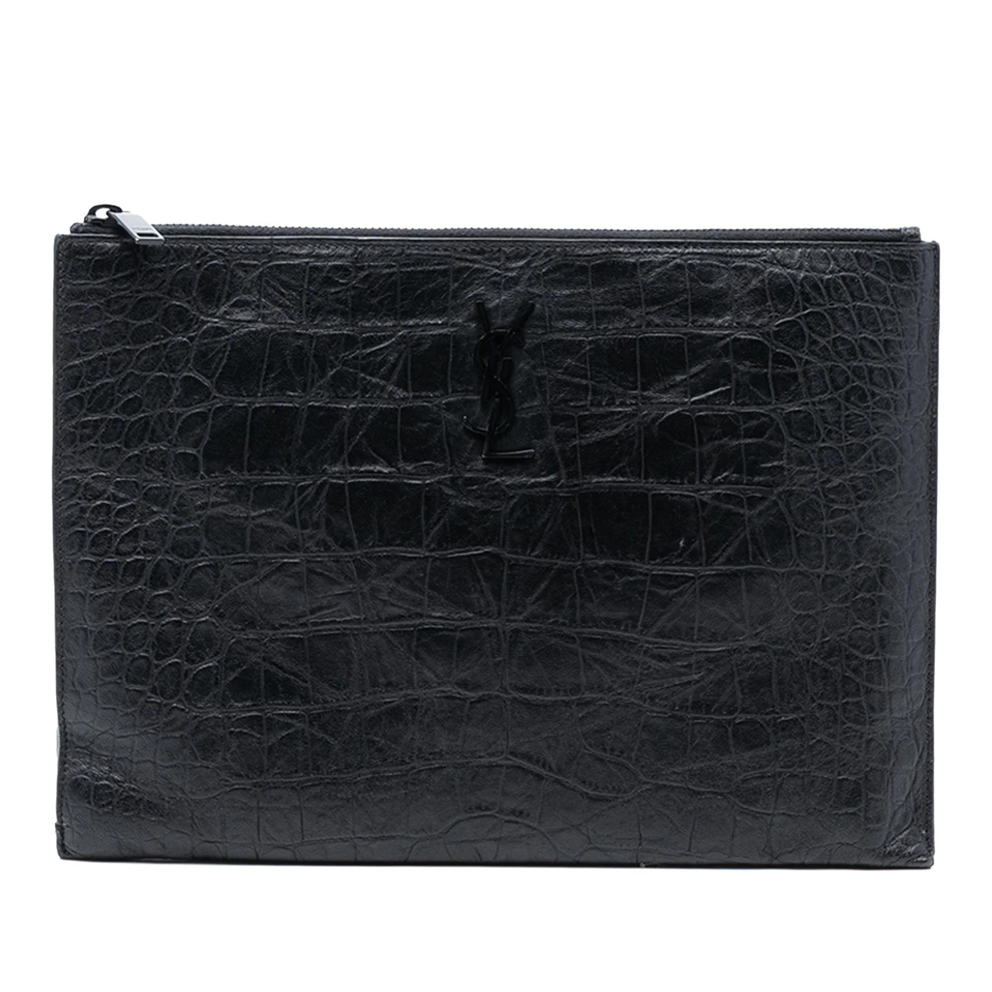 Leather clutch bag