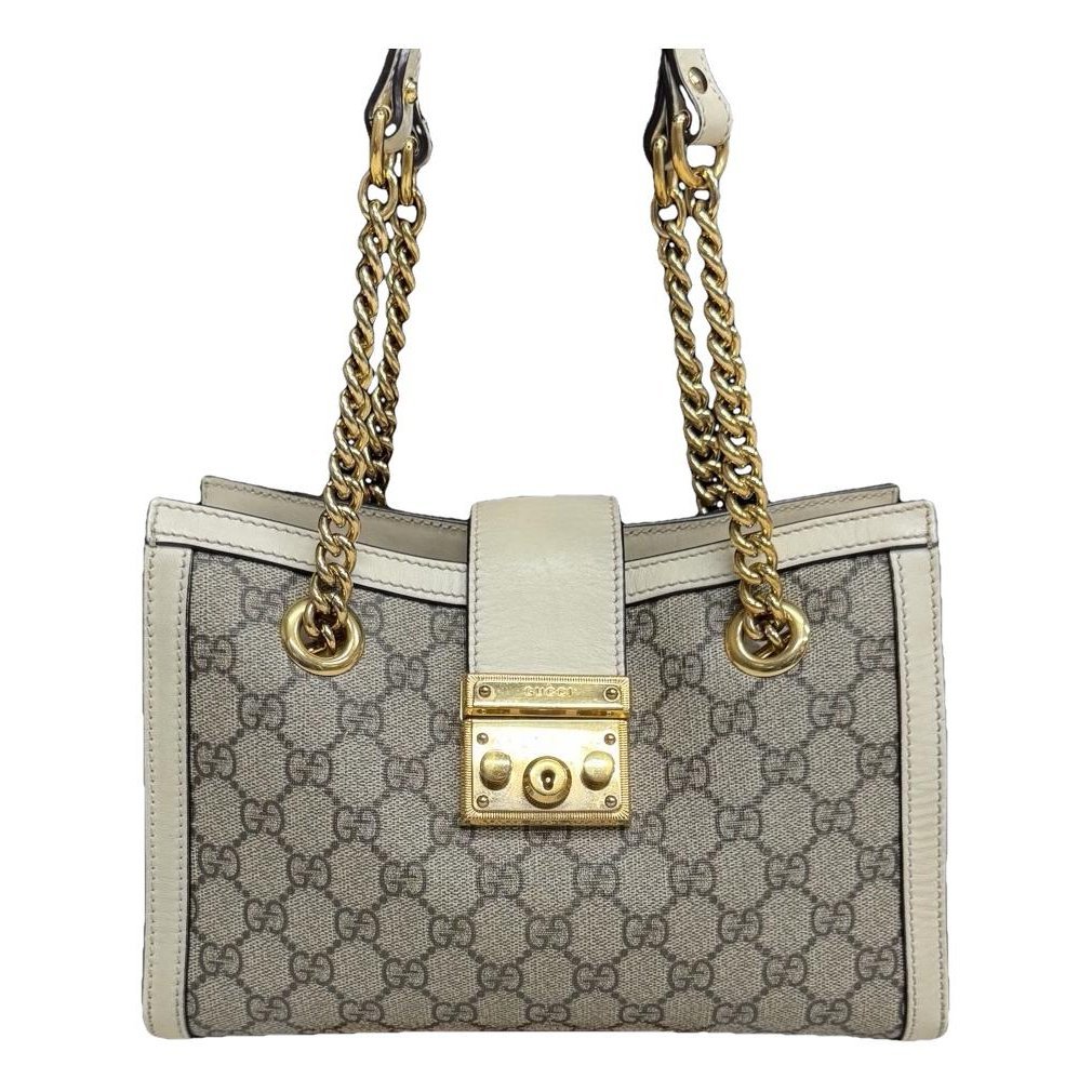 Padlock leather handbag