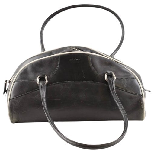 Bowling leather handbag
