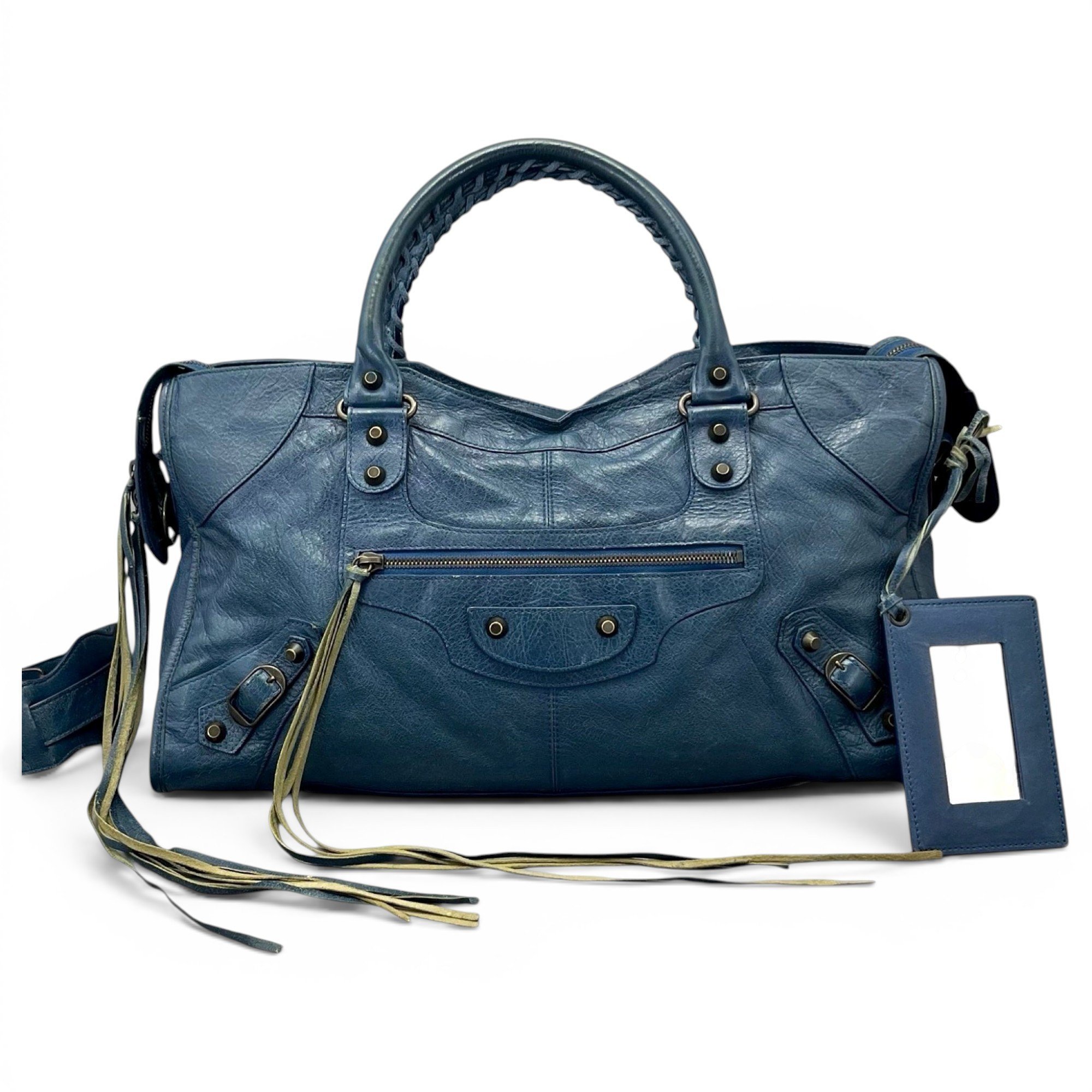 City leather handbag