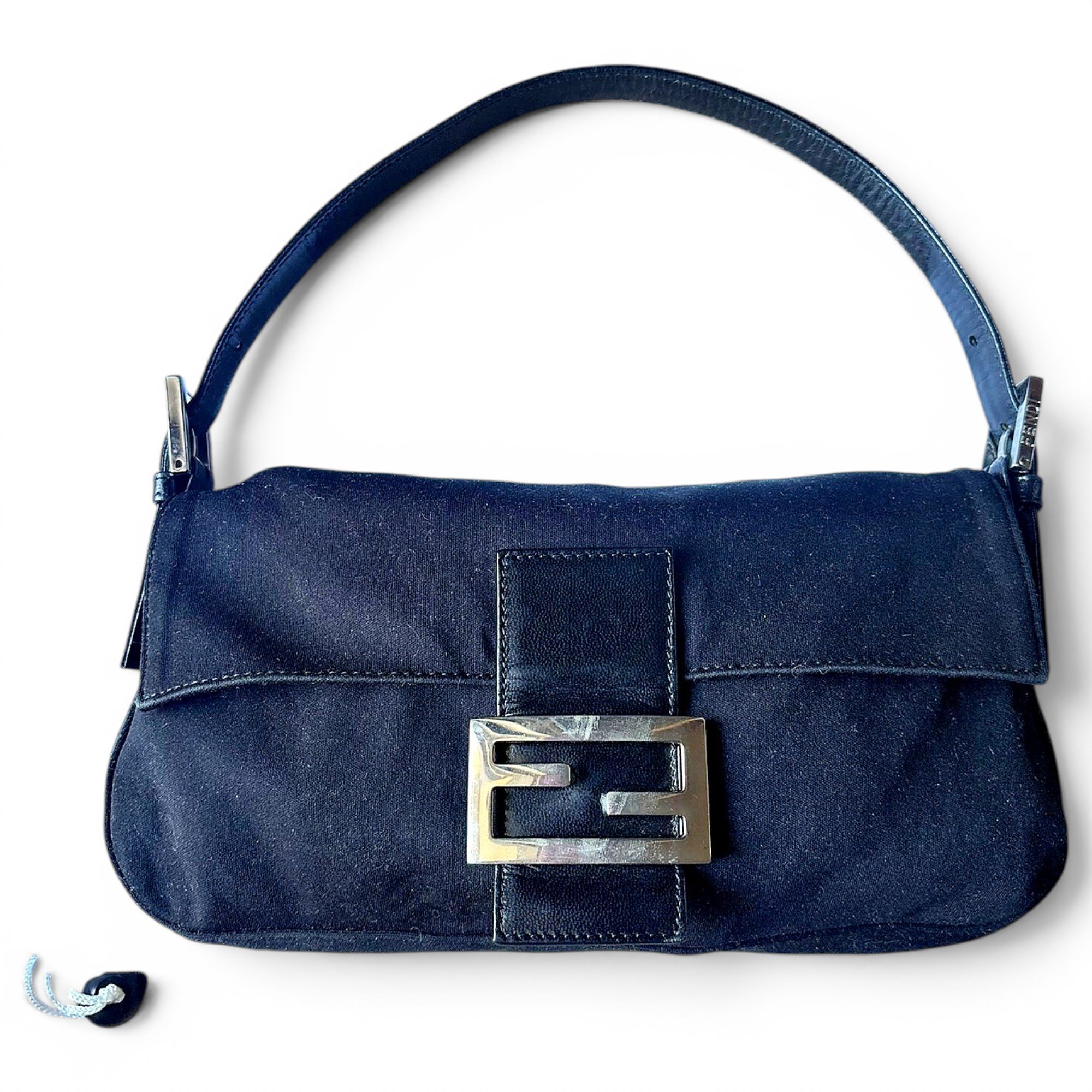 Baguette silk handbag