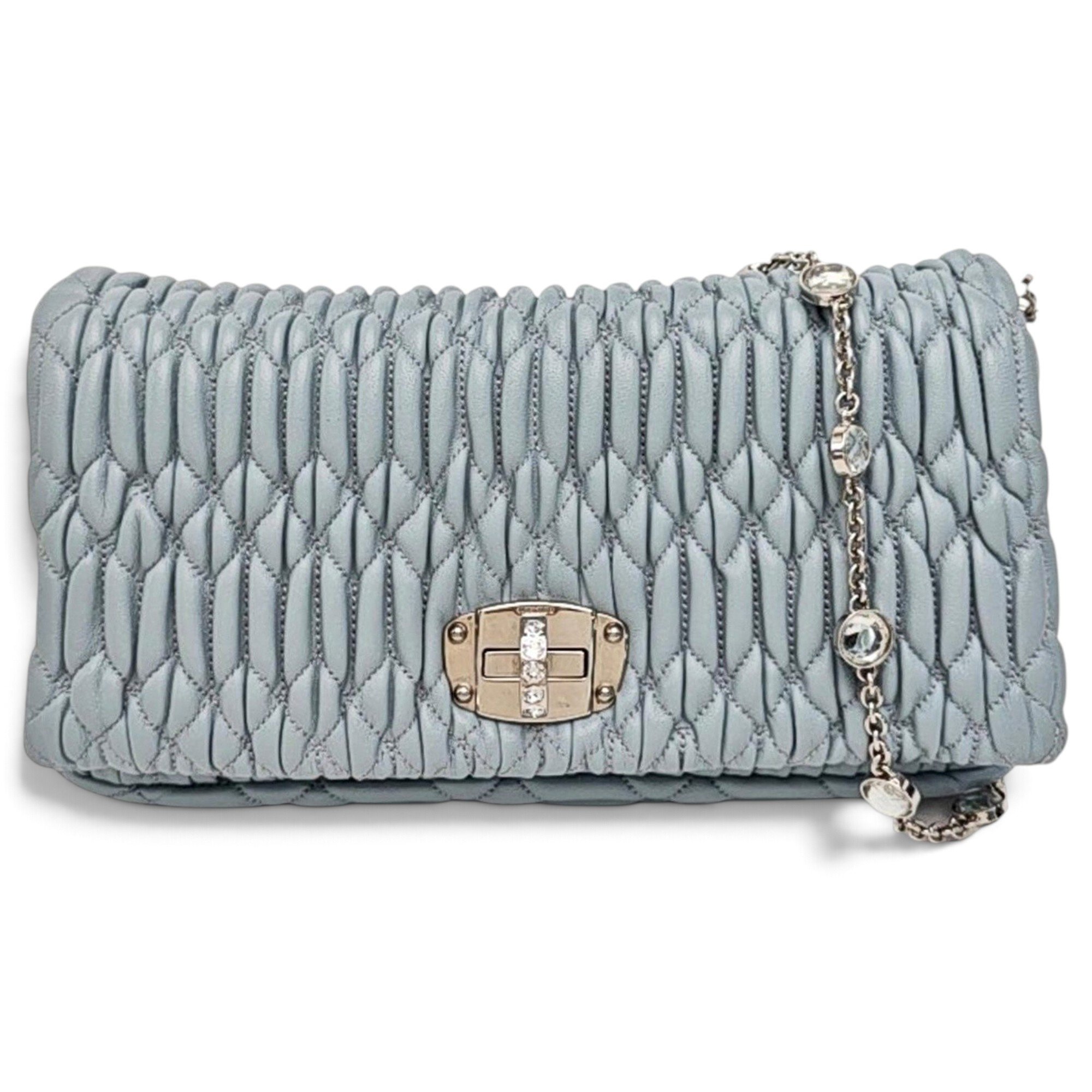 Miu Crystal leather handbag
