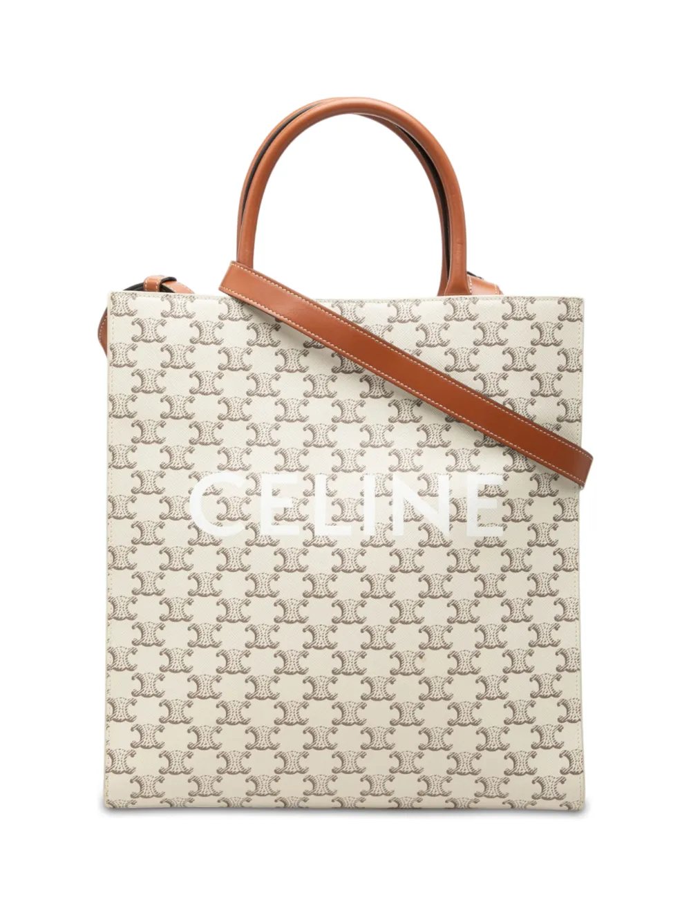 2023 Medium Triomphe Coated Canvas Vertical Cabas Tote satchel
