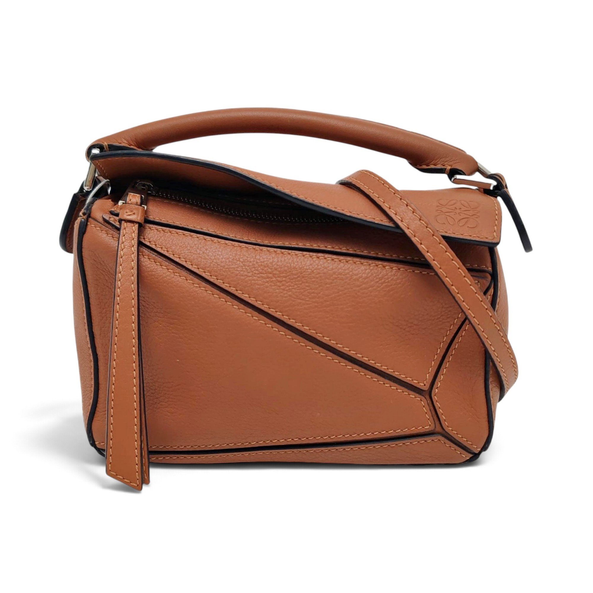 Puzzle leather handbag