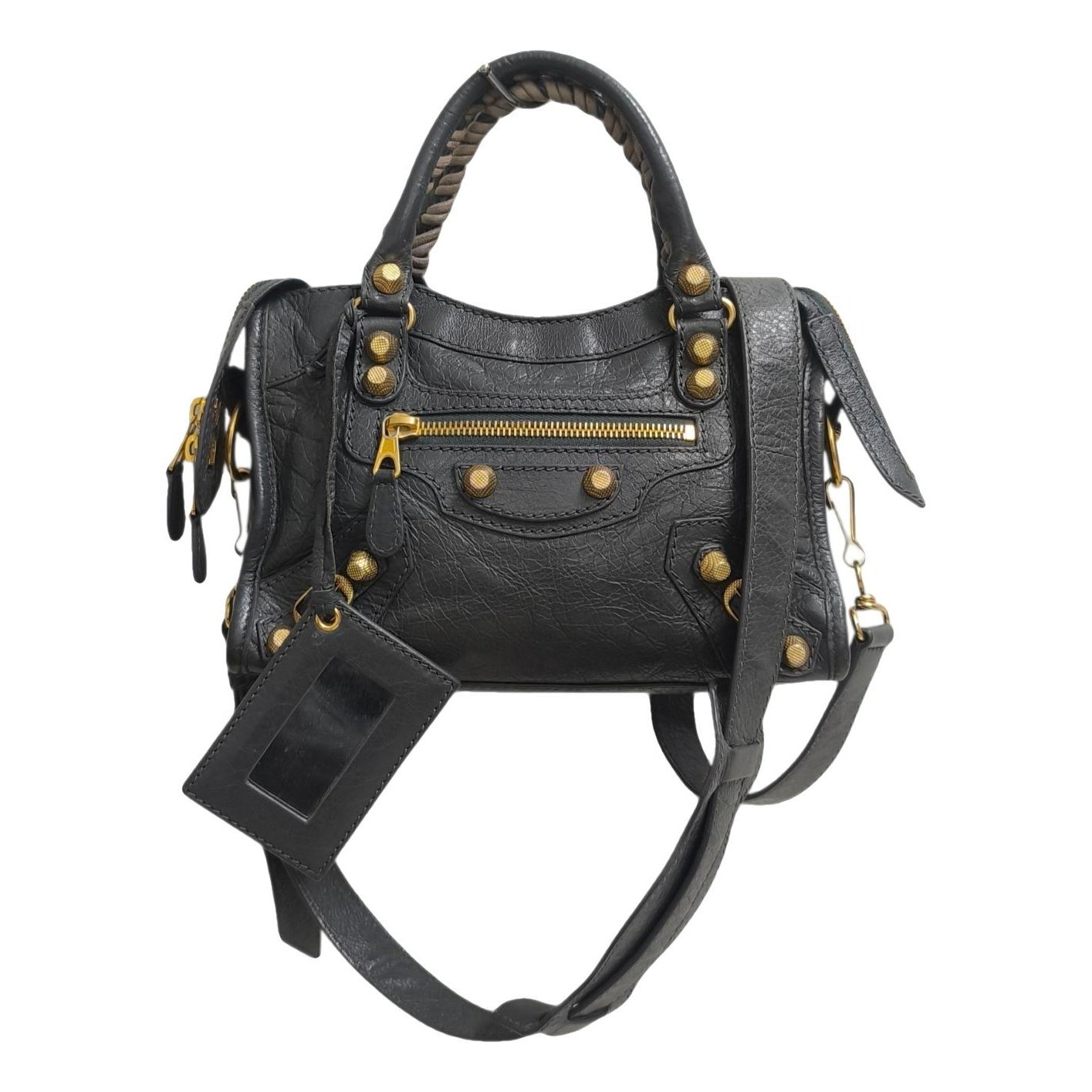 City leather handbag