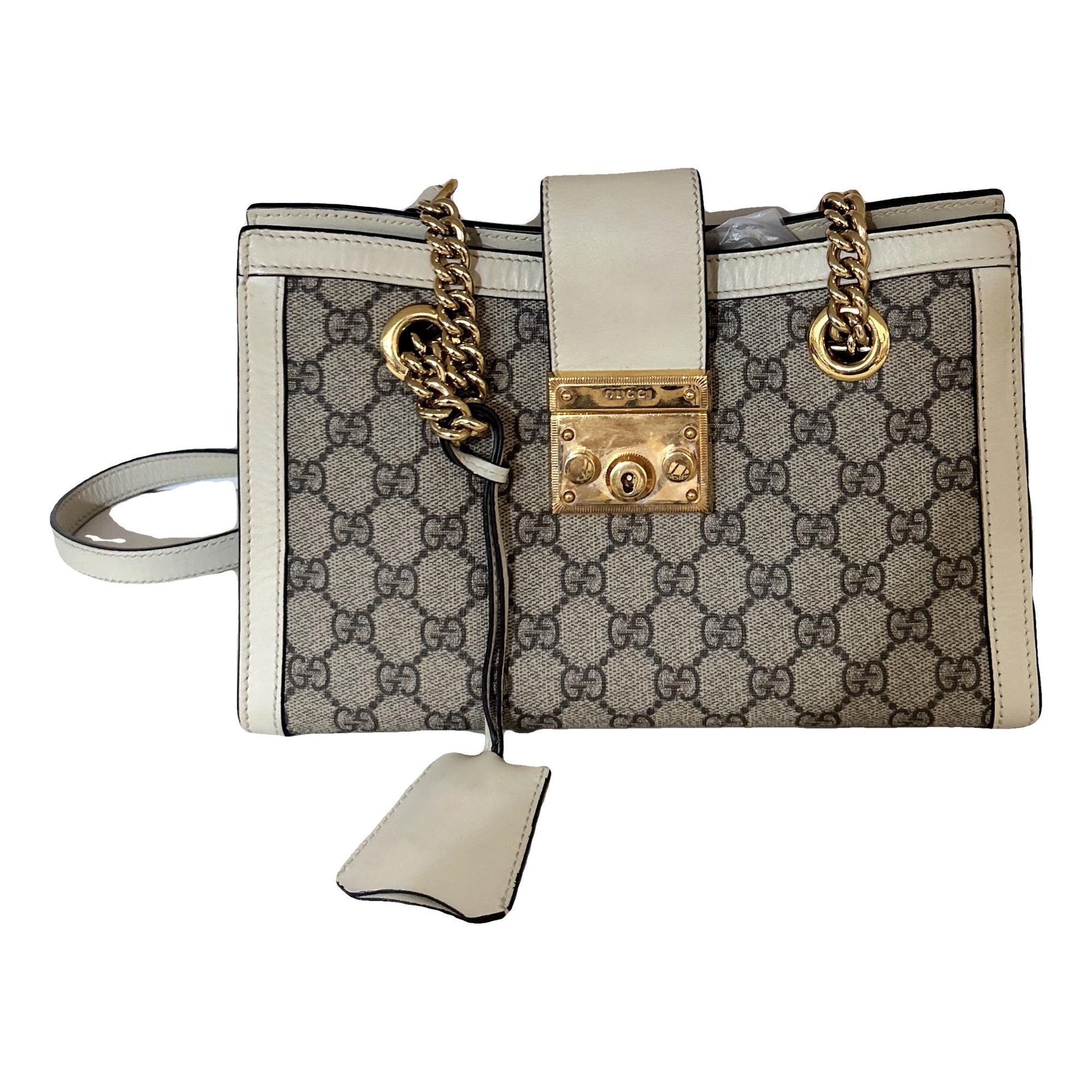 Padlock leather handbag