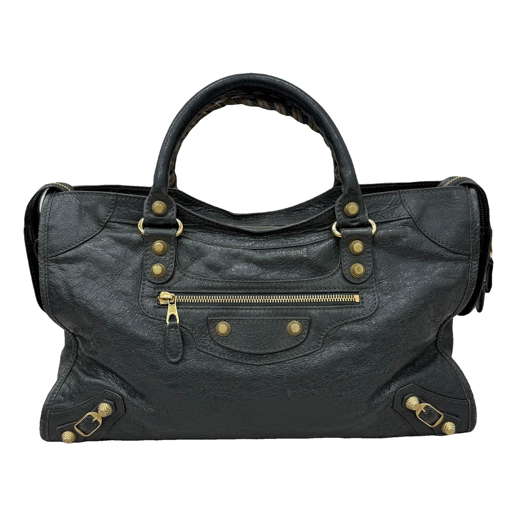City leather handbag