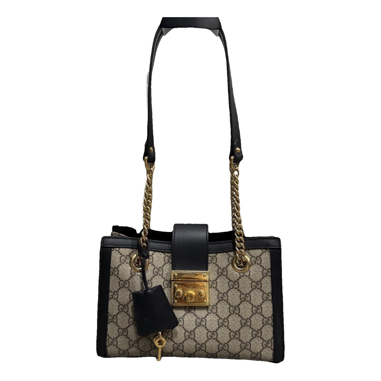 Padlock leather handbag