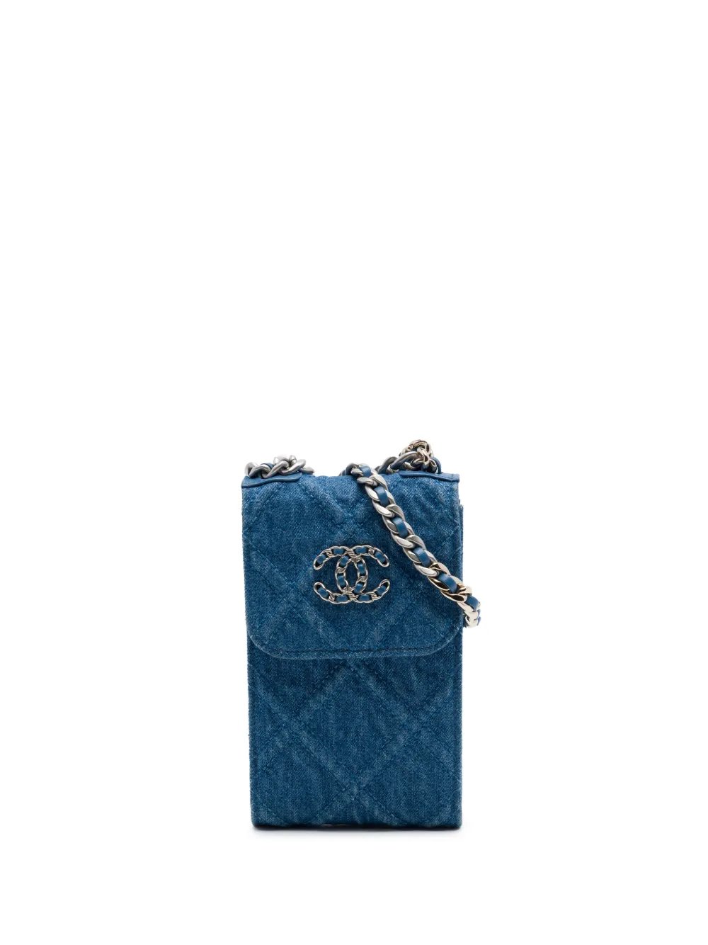 2021 Denim 19 Phone Holder with Chain satchel