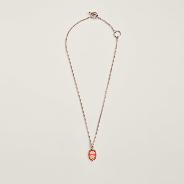 Orange Passion Mini Maillon Pendant, Small Model