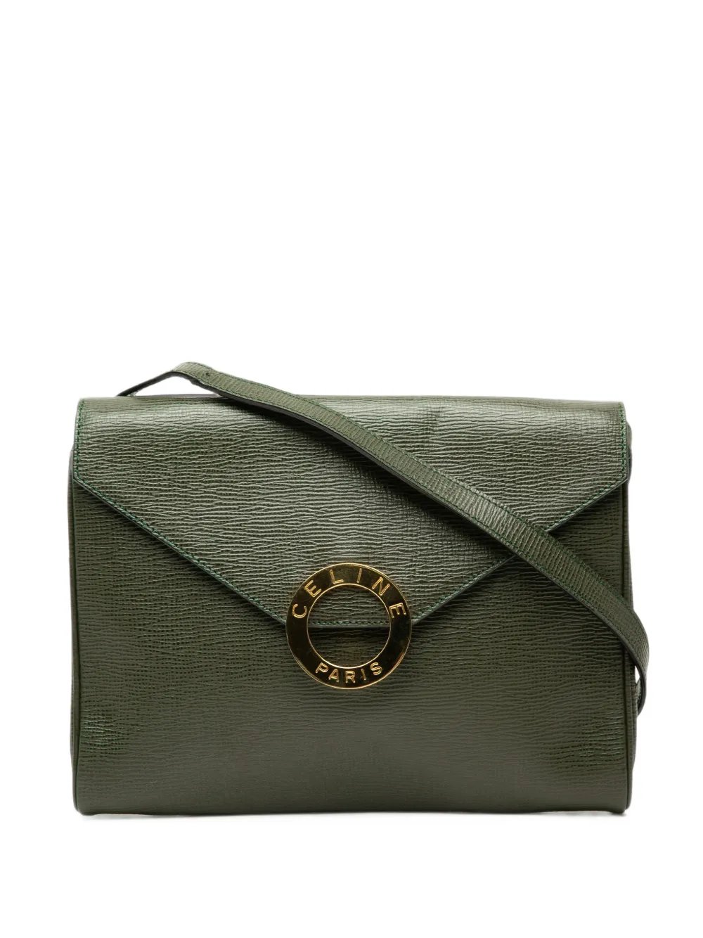 2012 Calfskin Circle Logo Envelope Flap crossbody bag