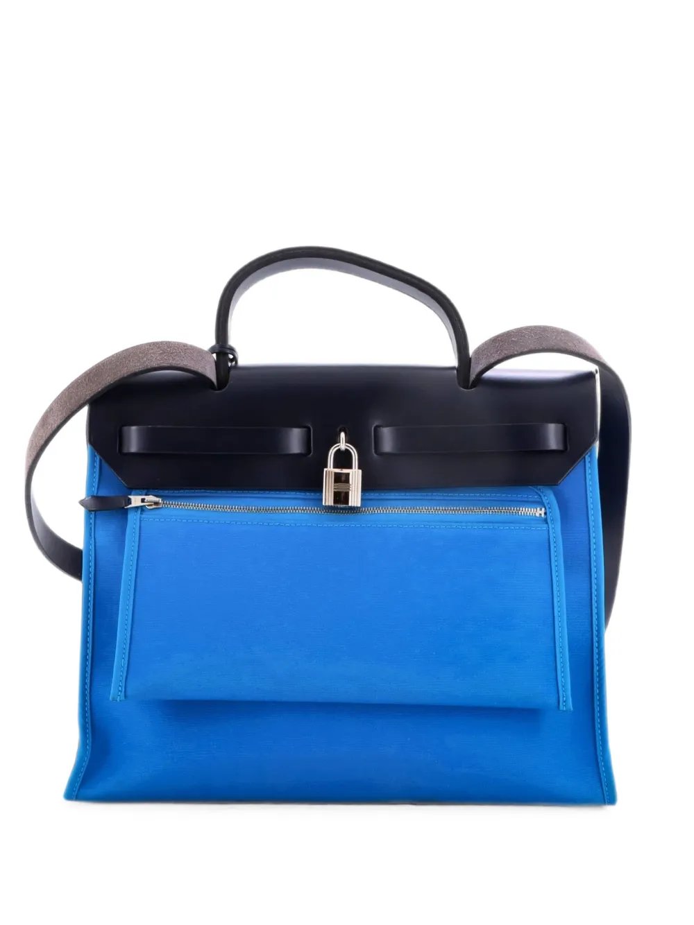 Herbag Zip Leather and Toile 31 shoulder bag