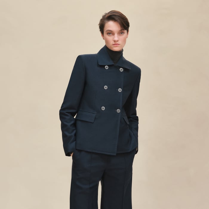 Bleu Céleste Short Pea Coat