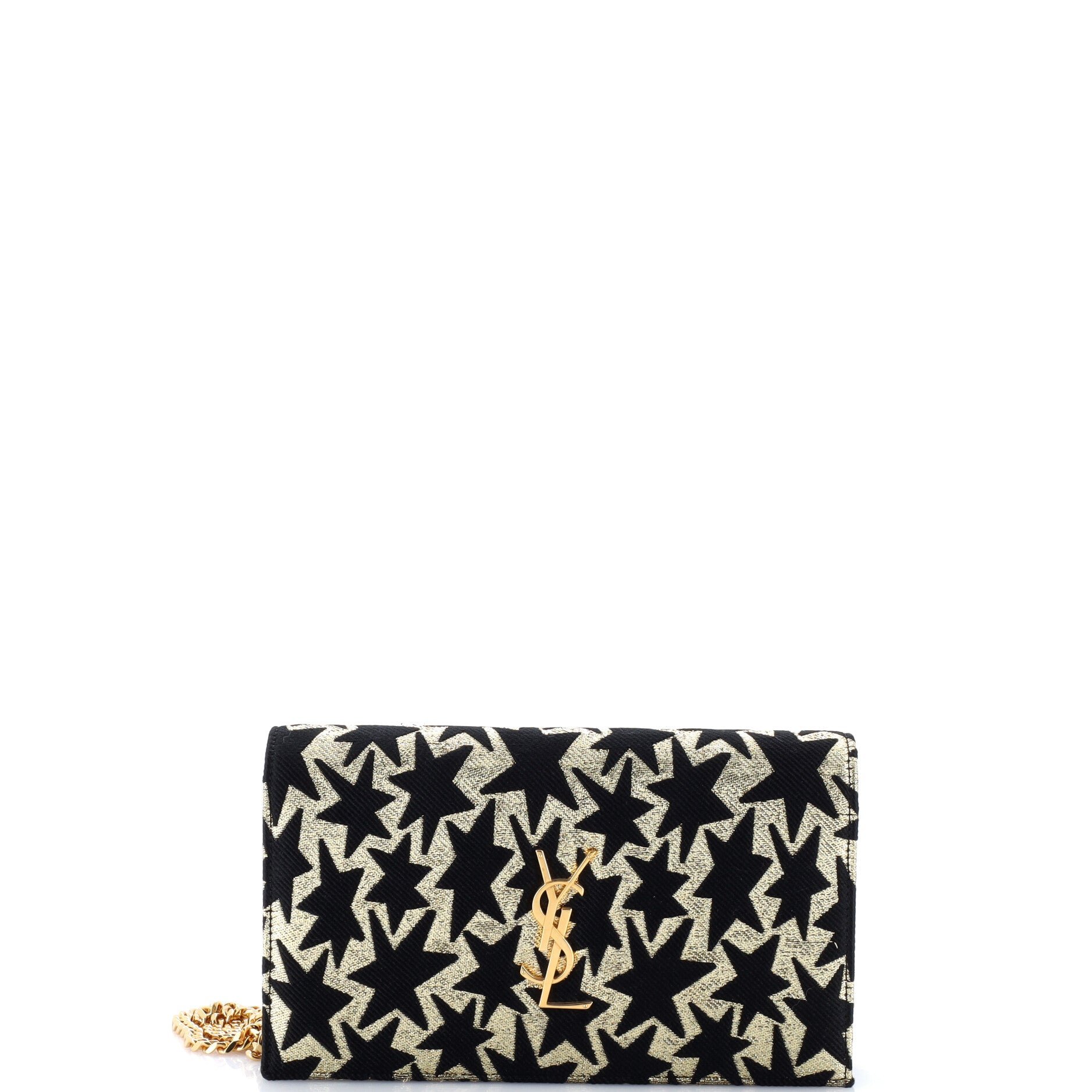 Classic Monogram Wallet on Chain Woven Fabric
