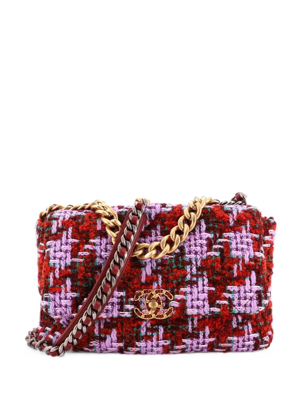 19 Flap Bag Quilted Tweed Large crossbody bag
