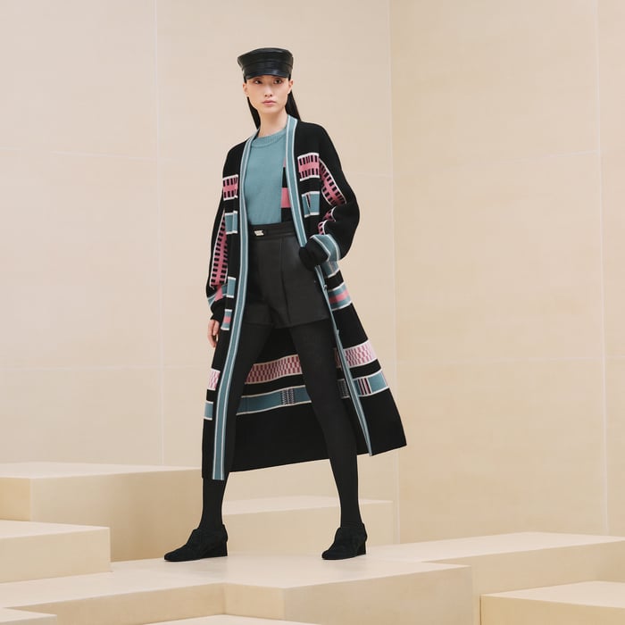 Noir "Lettres Equestres" Cardigan Coat