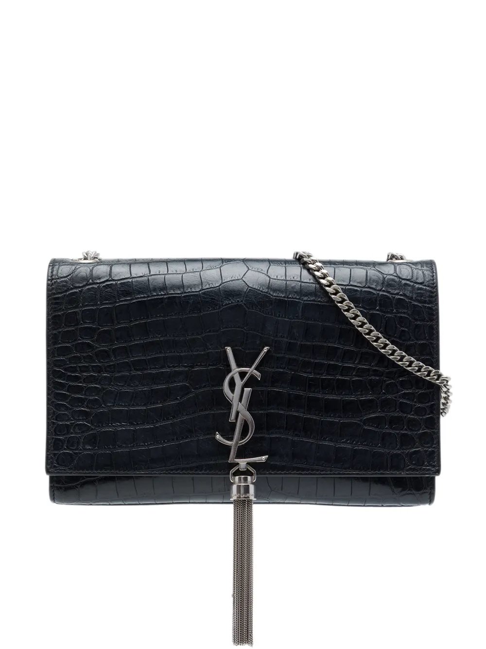 2017 Medium Croc Embossed Leather Monogram Kate Tassel crossbody bag