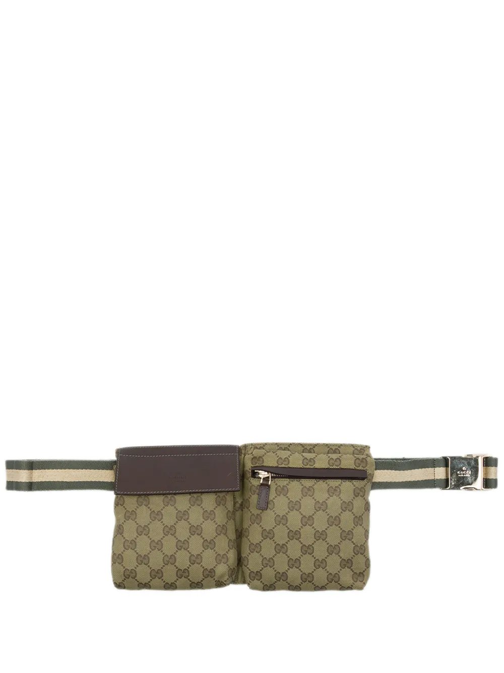 2016-2026 GG Canvas Web Double Pocket belt bag