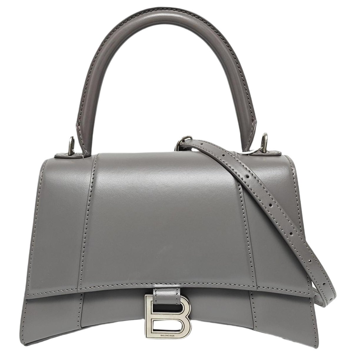 Hourglass leather handbag