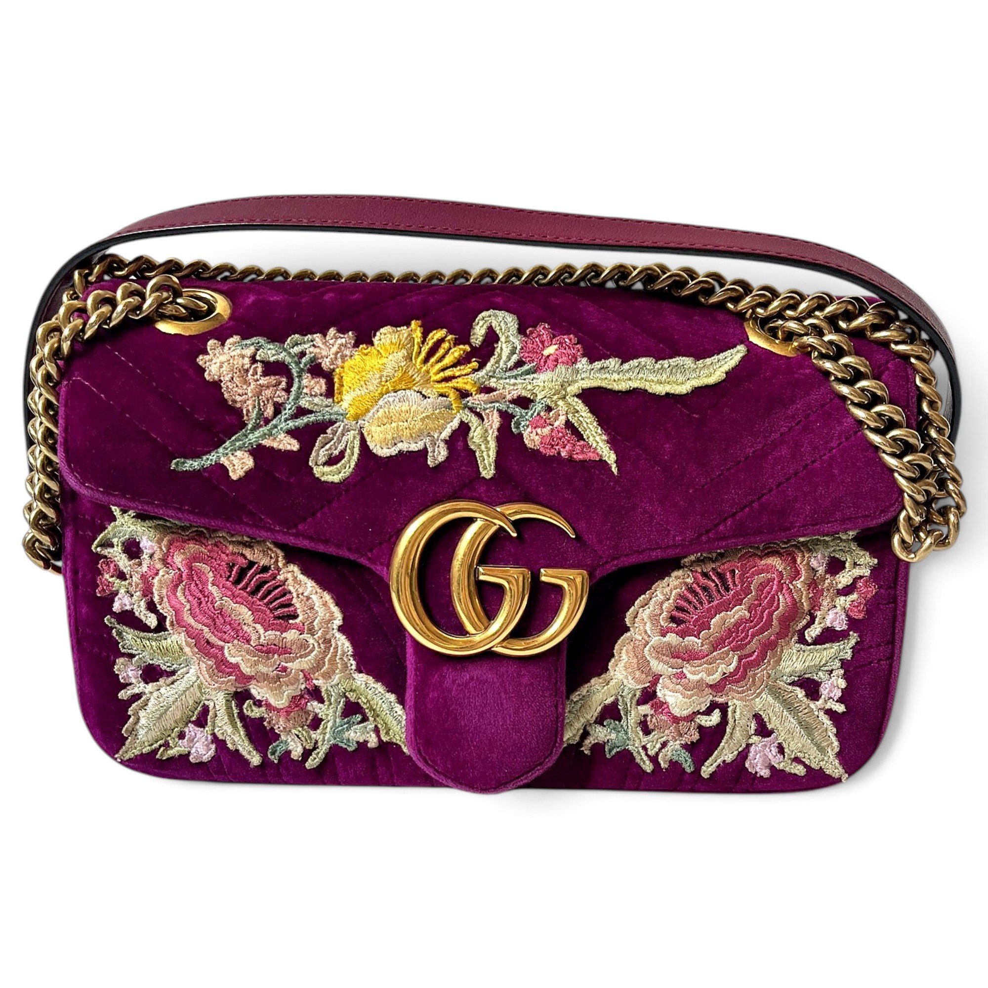 GG Marmont Flap velvet handbag