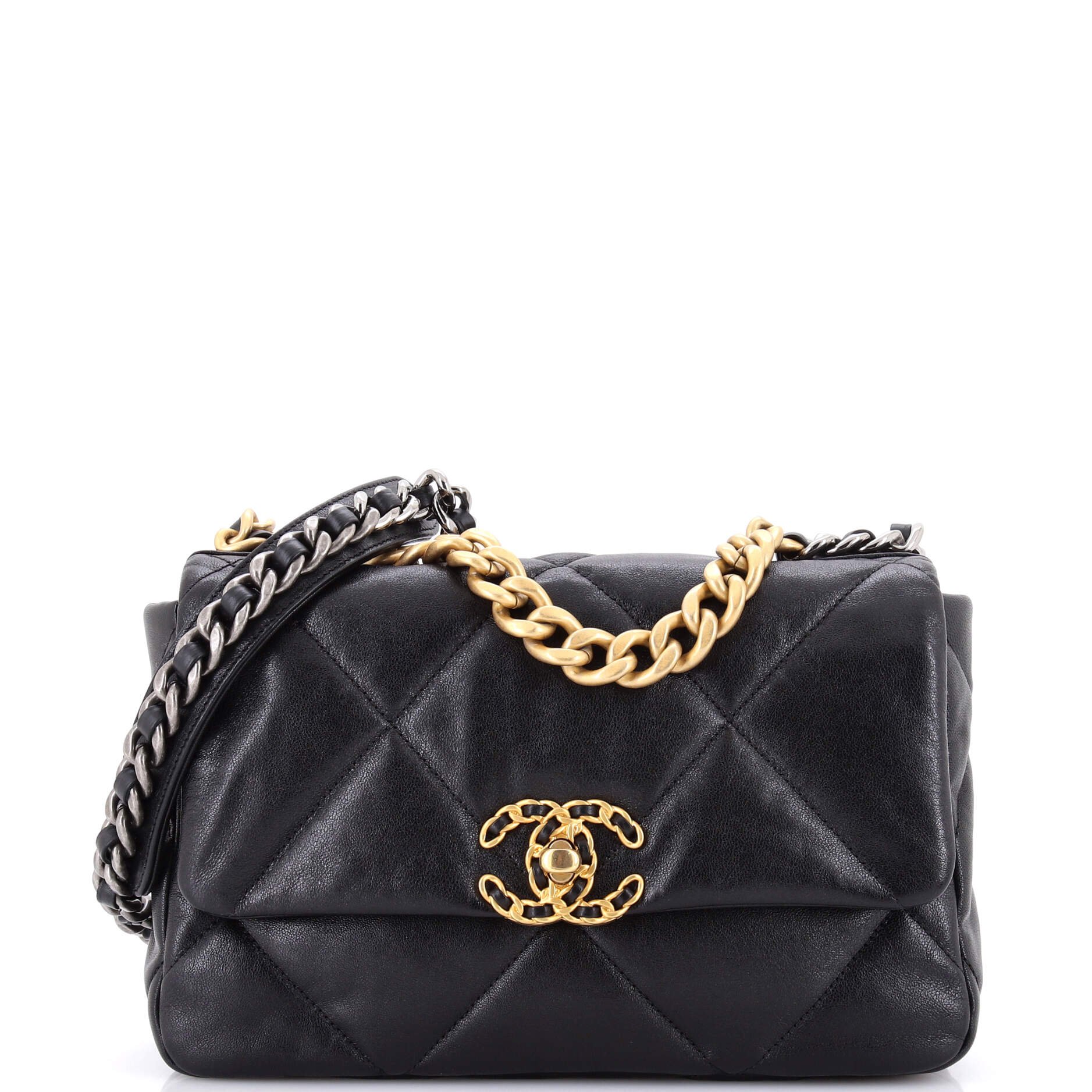 19 Flap Bag Quilted Leather Medium