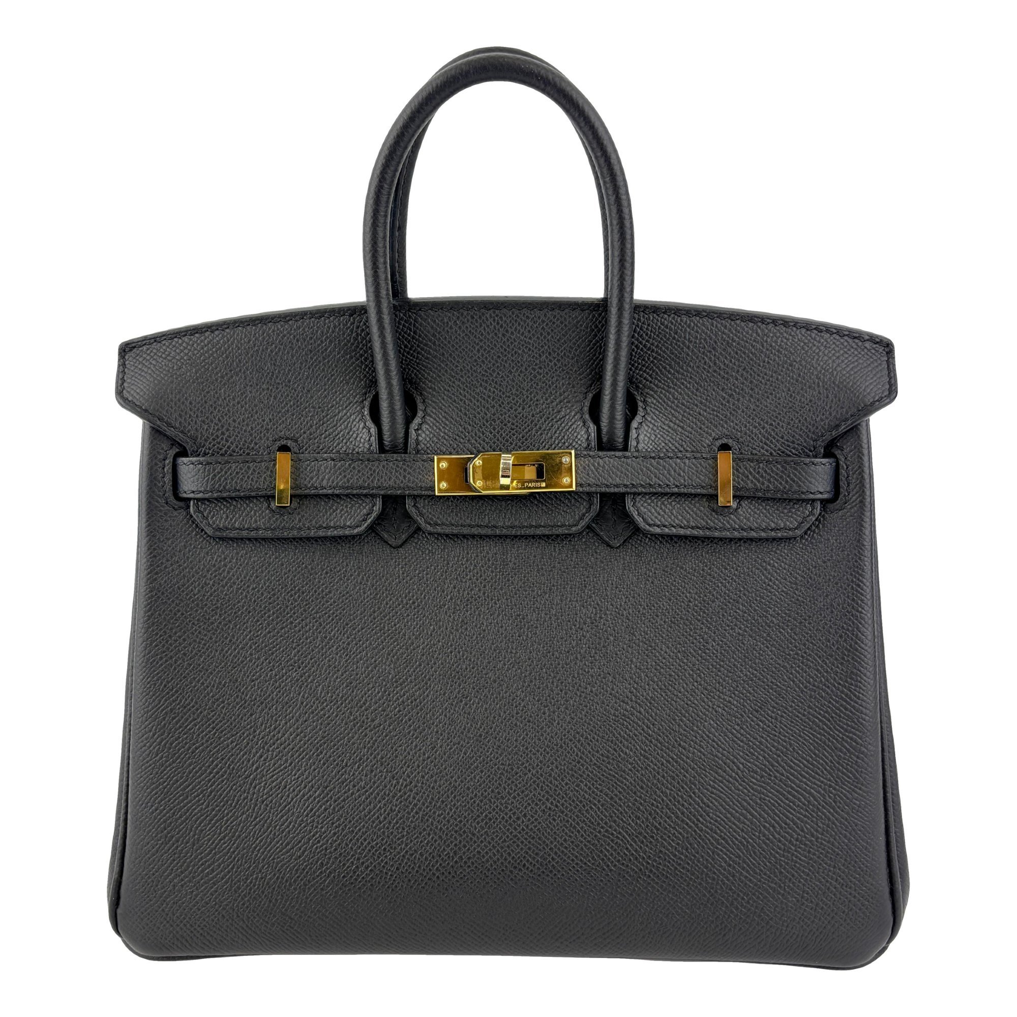 Hermes Birkin 25 Handbag Black Epsom Leather 7157