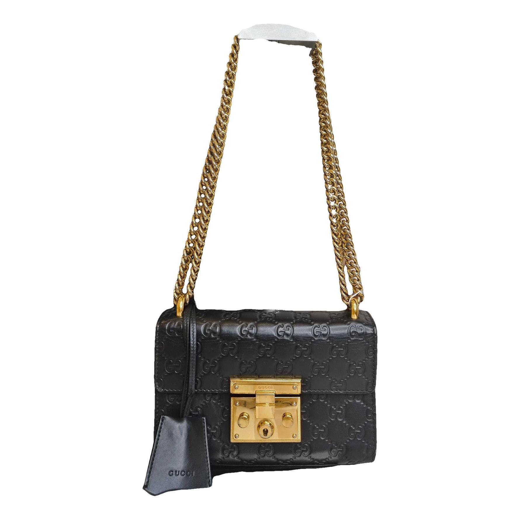 Padlock leather handbag